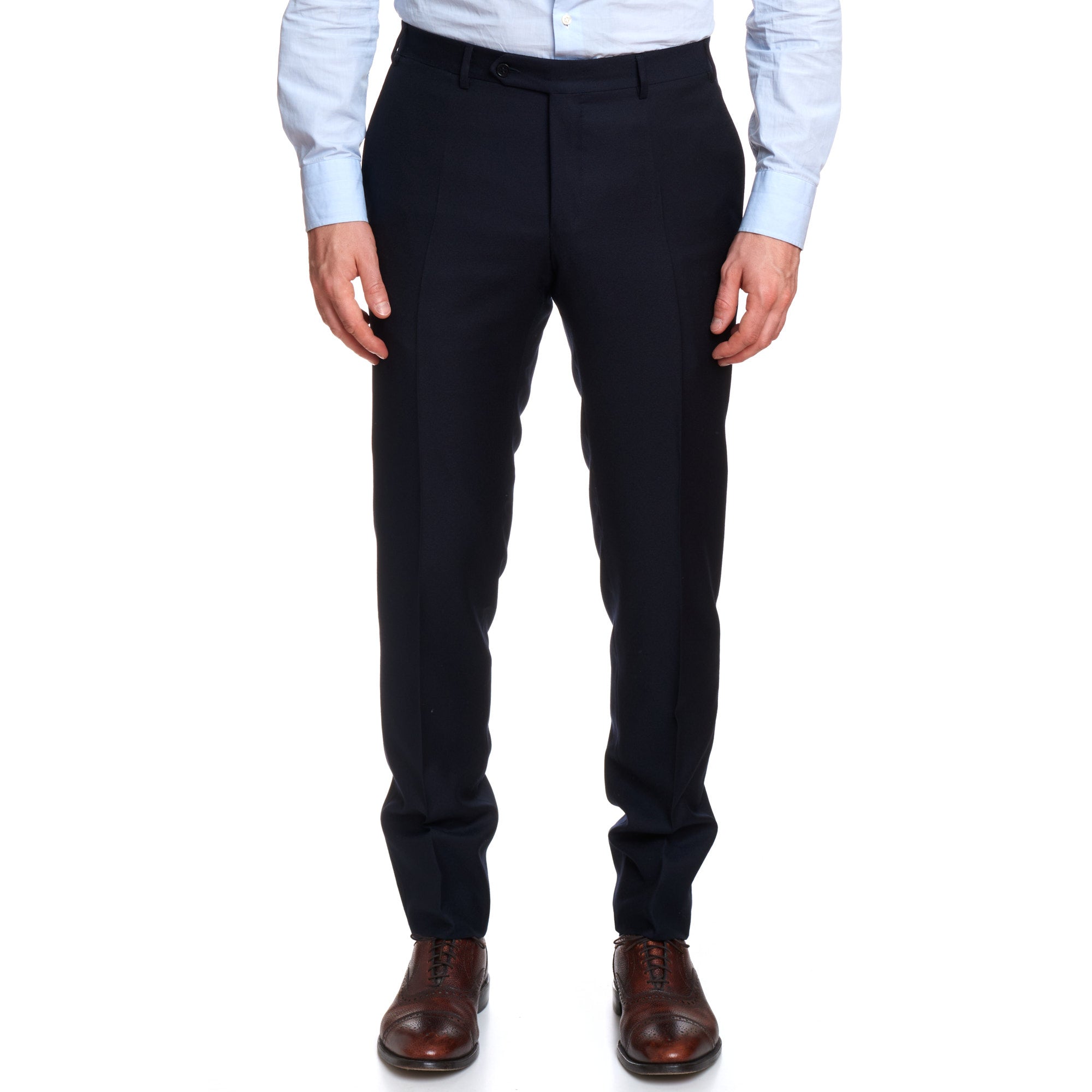 CANALI 1934 Dark Blue Wool Flannel Suit EU 50 US 40 Regular Slim Fit Cut CANALI