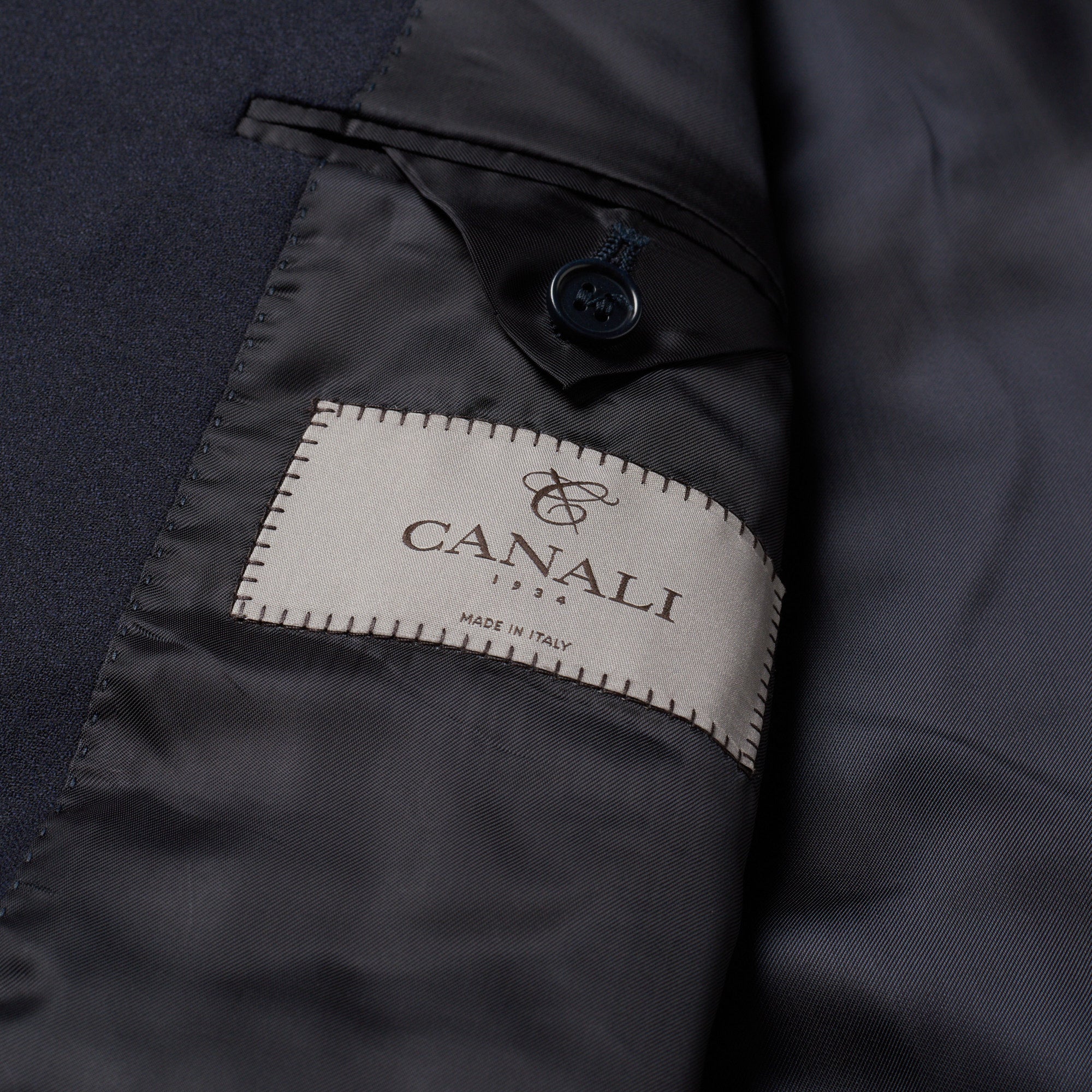 CANALI 1934 Dark Blue Wool Flannel Suit EU 50 US 40 Regular Slim Fit Cut CANALI