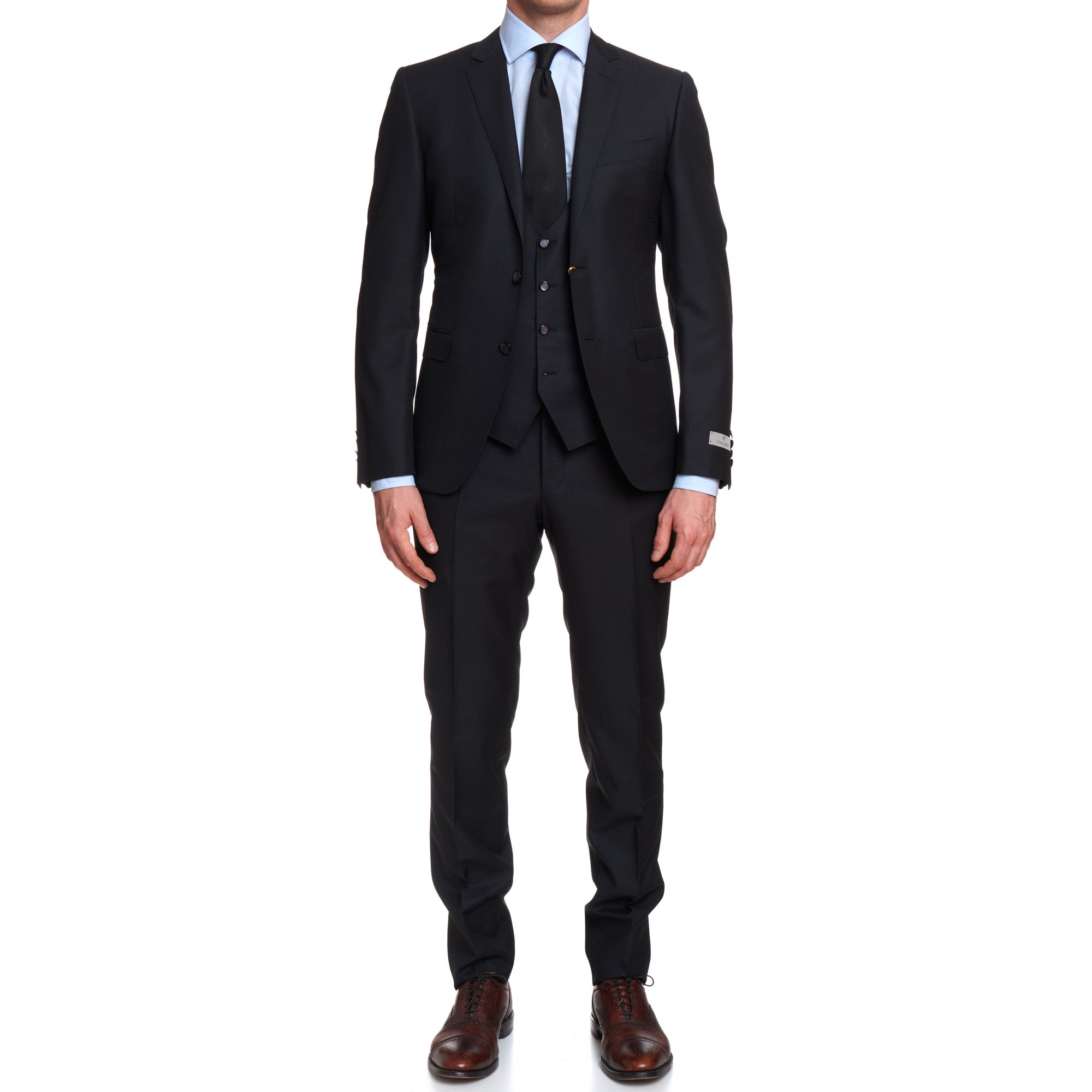 CANALI 1934 Dark Gray Travel Wool-Mohair 3 Piece Suit EU 50 US 40 Slim Fit CANALI