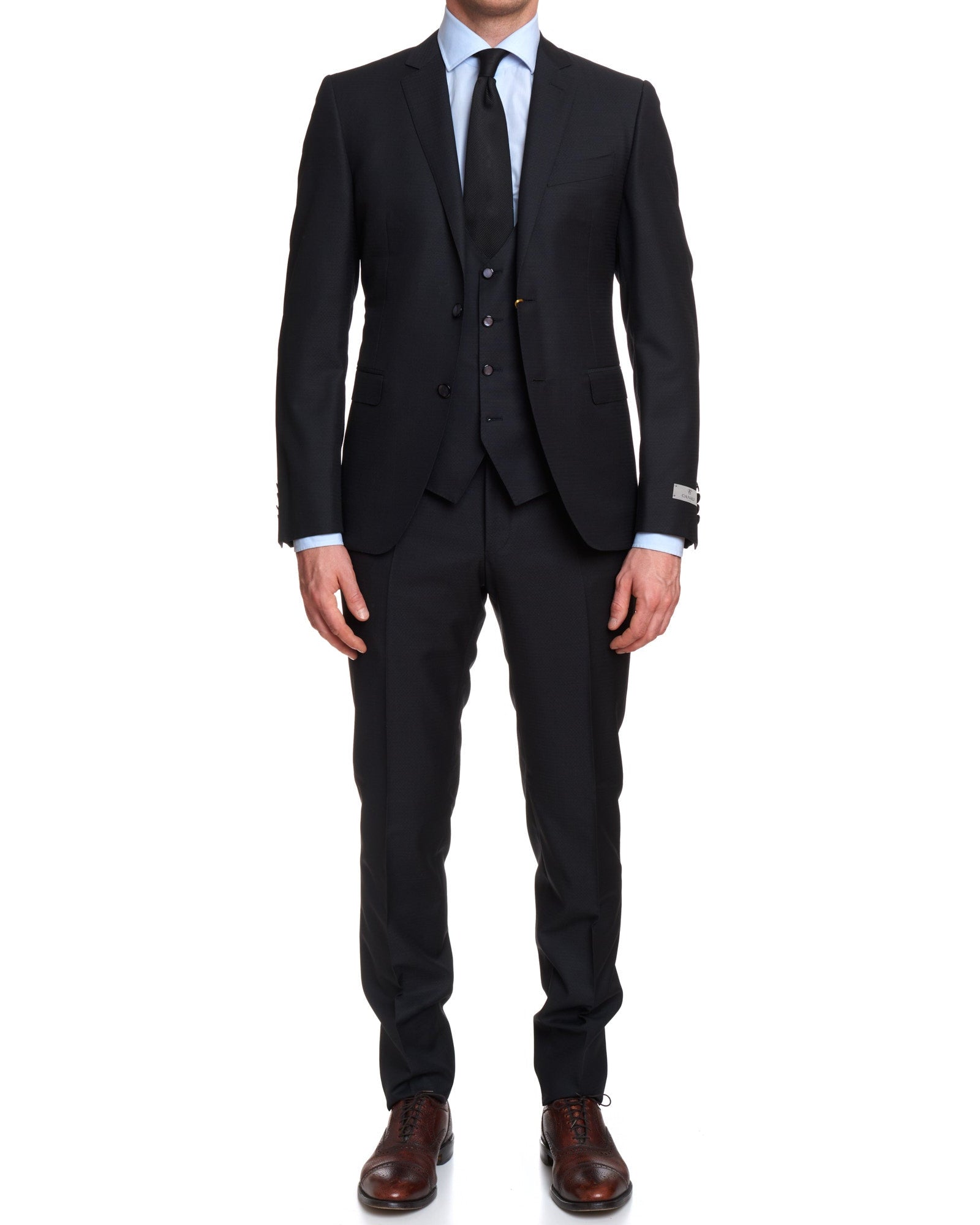 CANALI 1934 Dark Gray Travel Wool-Mohair 3 Piece Suit EU 50 US 40 Slim Fit CANALI