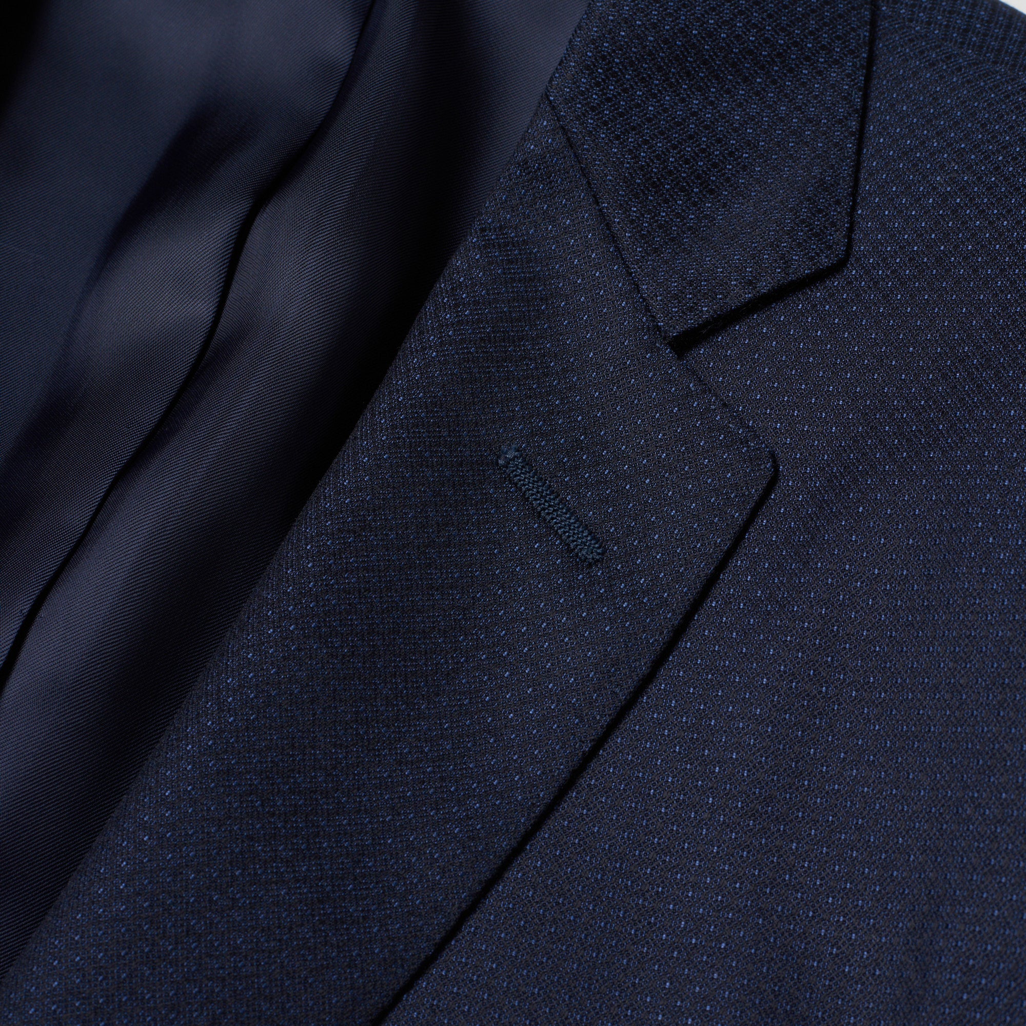 CANALI 1934 Navy Blue Jacquard Wool-Silk 1 Button 3 Piece Suit EU 50 US 40 Slim Fit CANALI