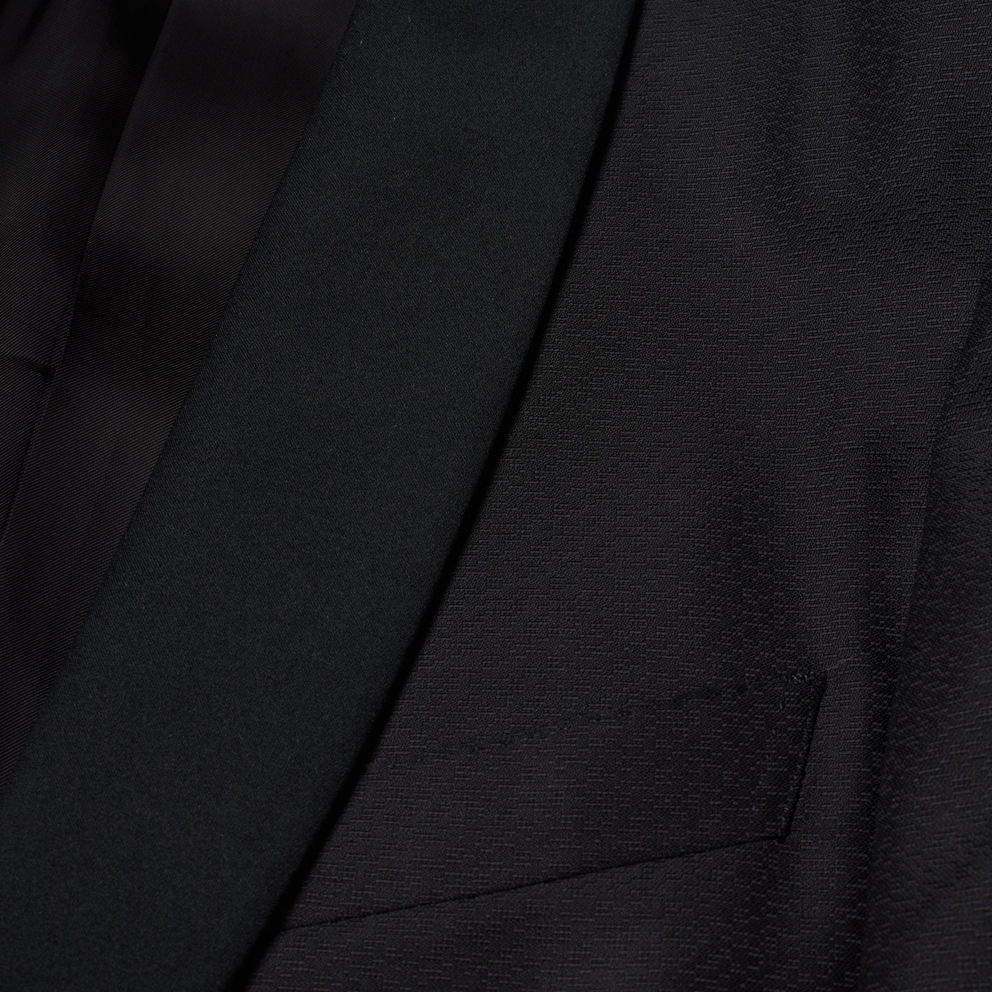 CANALI 1934 Black Jacquard Patterned Wool 3 Piece Shawl Collar Formal Suit EU 50 US 40 CANALI