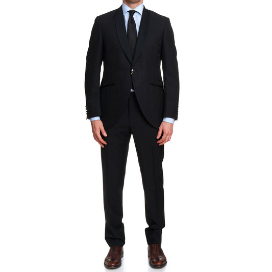 CANALI 1934 Black Wool-Silk Shawl Collar Formal Suit EU 50 US 40 Tuxedo Slim Fit