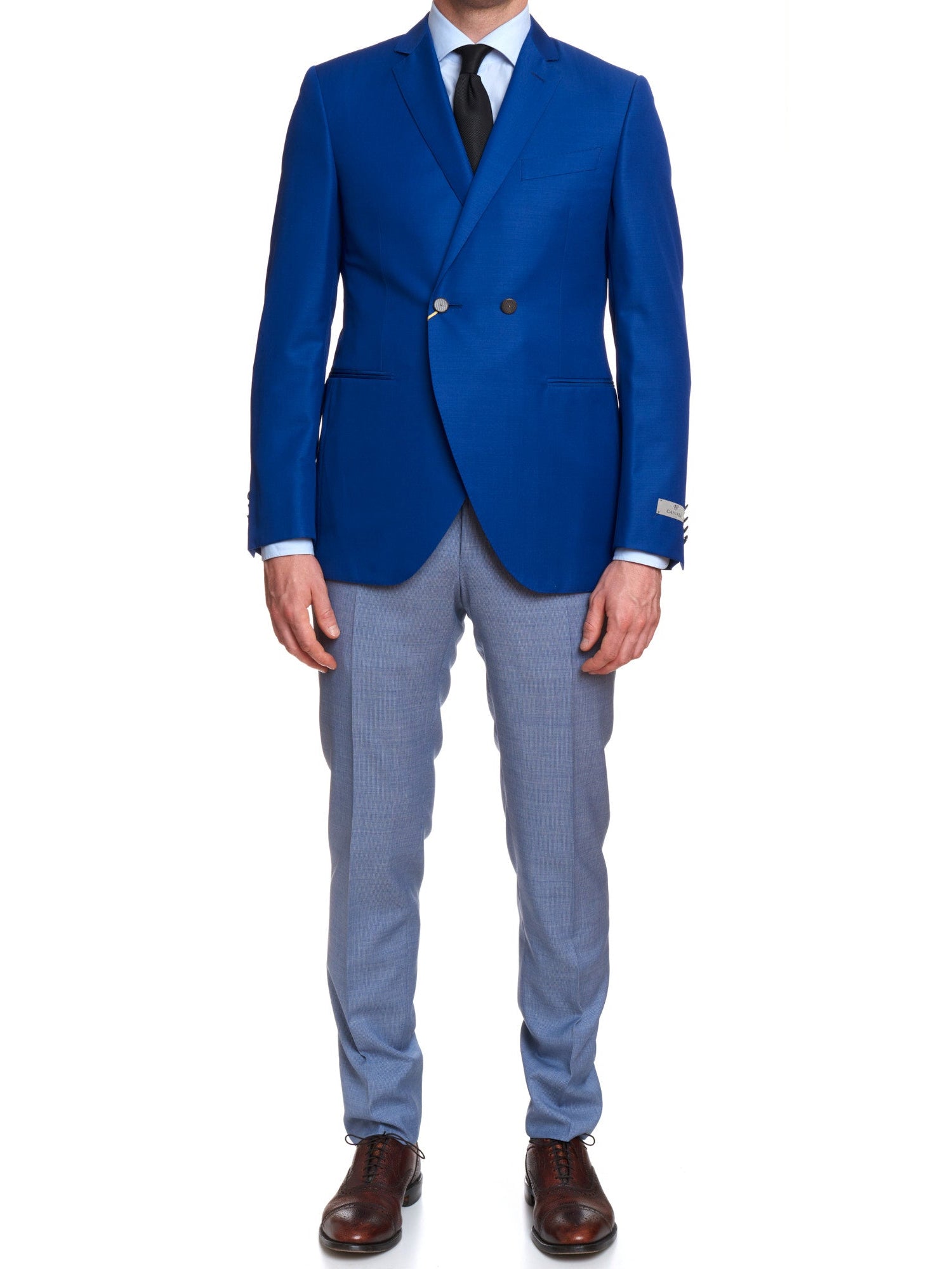 CANALI 1934 Blue Travel Wool-Mohair Double Breasted Suit EU 50 US 40 Slim Fit