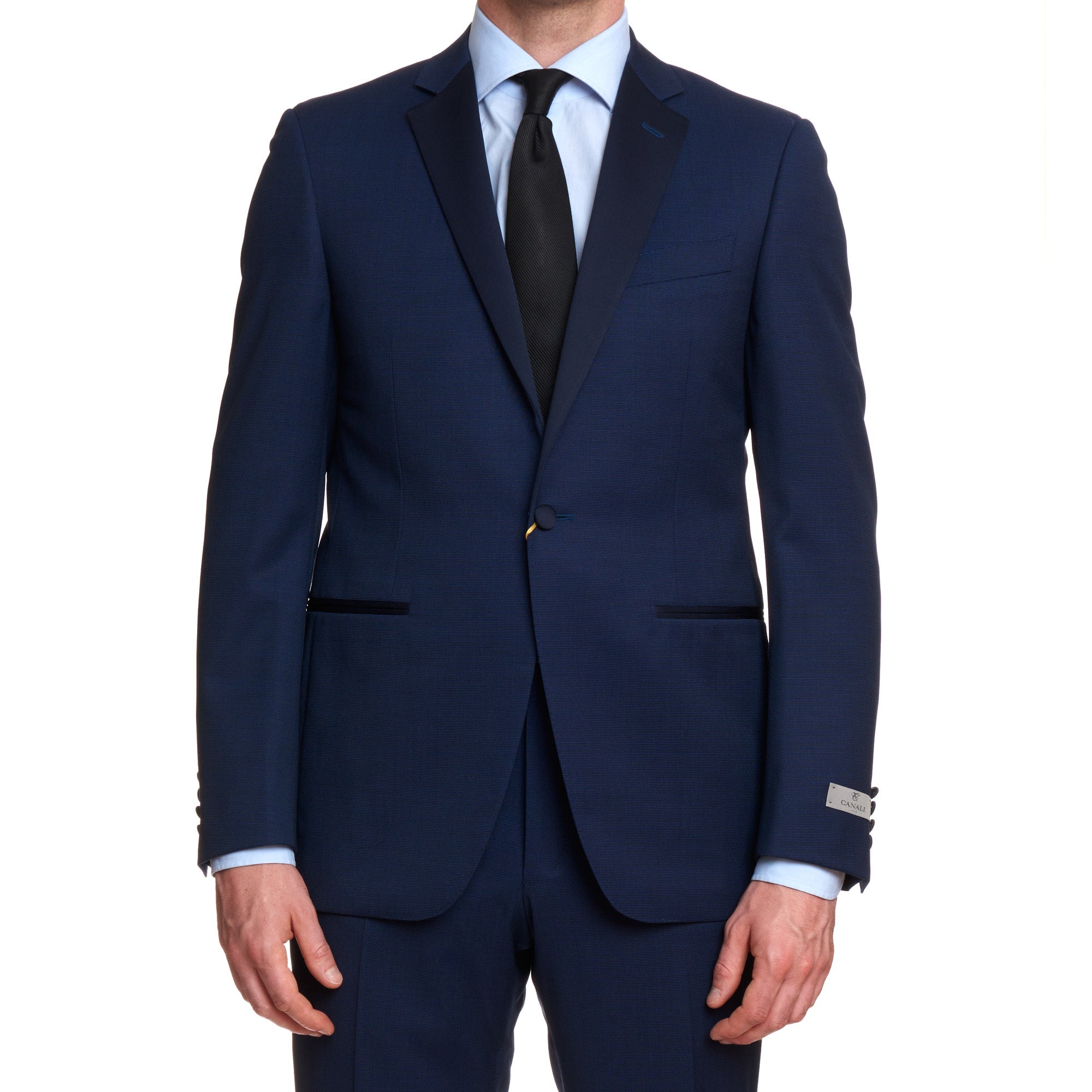 CANALI 1934 Navy Blue Water Resistant Wool 1 Button Formal Suit EU 50 US 40 Slim Fit CANALI