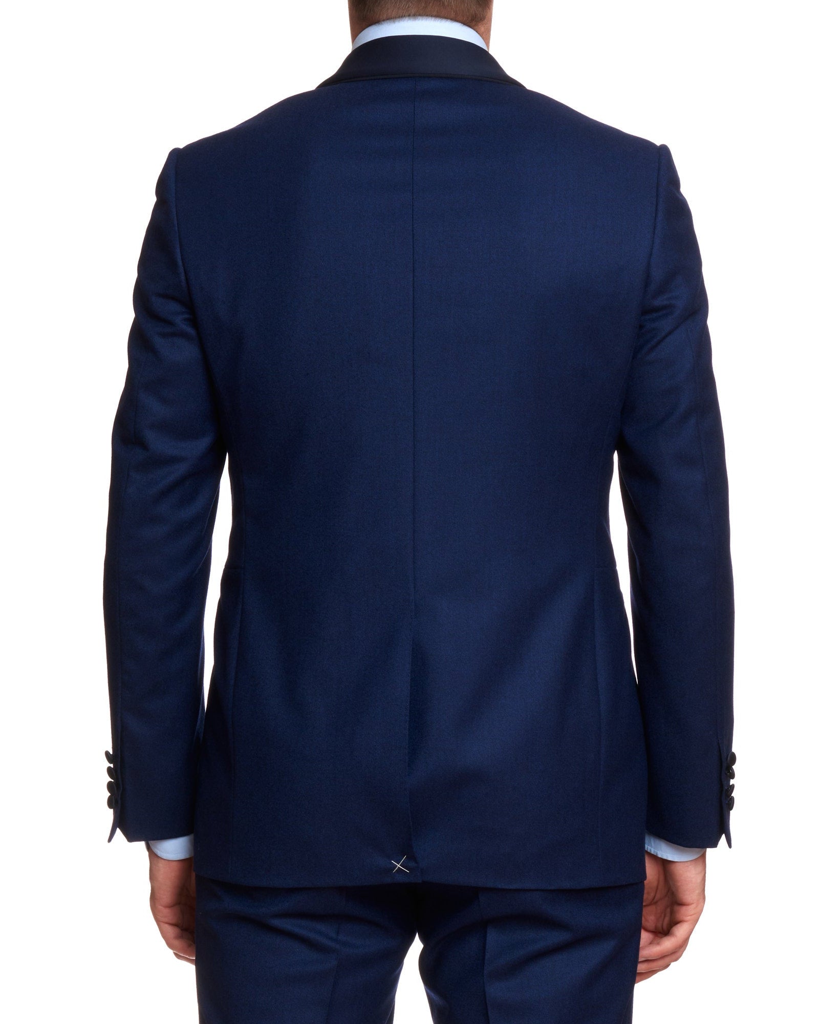 CANALI 1934 Navy Blue Flannel Wool 1 Button Shawl Collar Formal Suit EU 50 US 40 Slim Fit CANALI