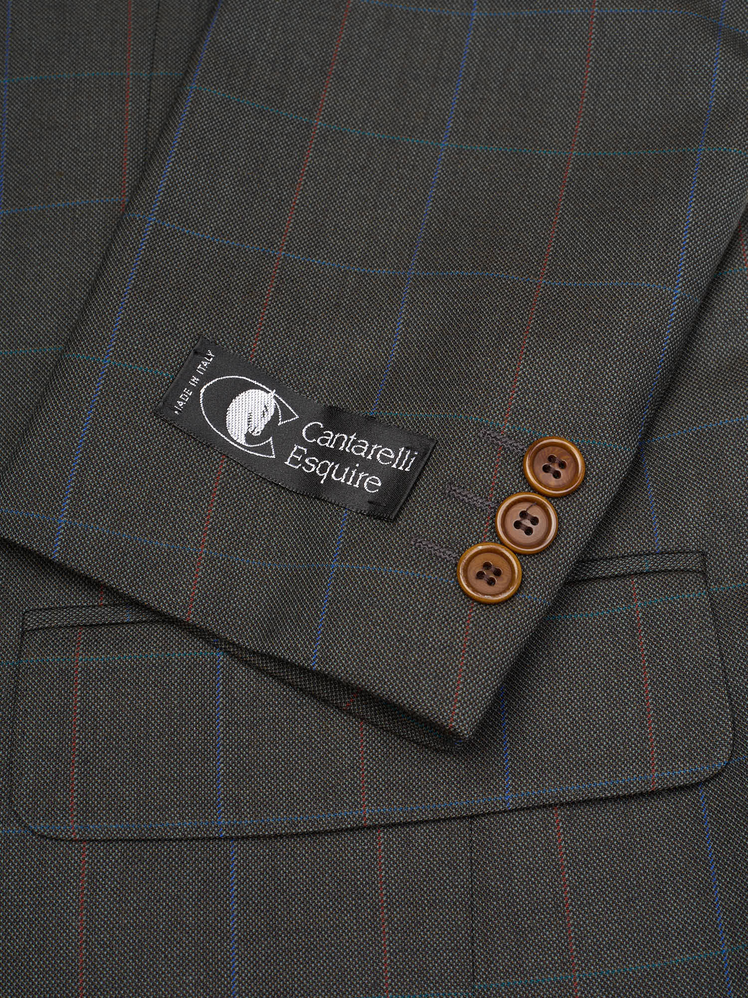 CANTARELLI Esquire for Sir Wilson Torino Gray Prince of Wales Wool Suit