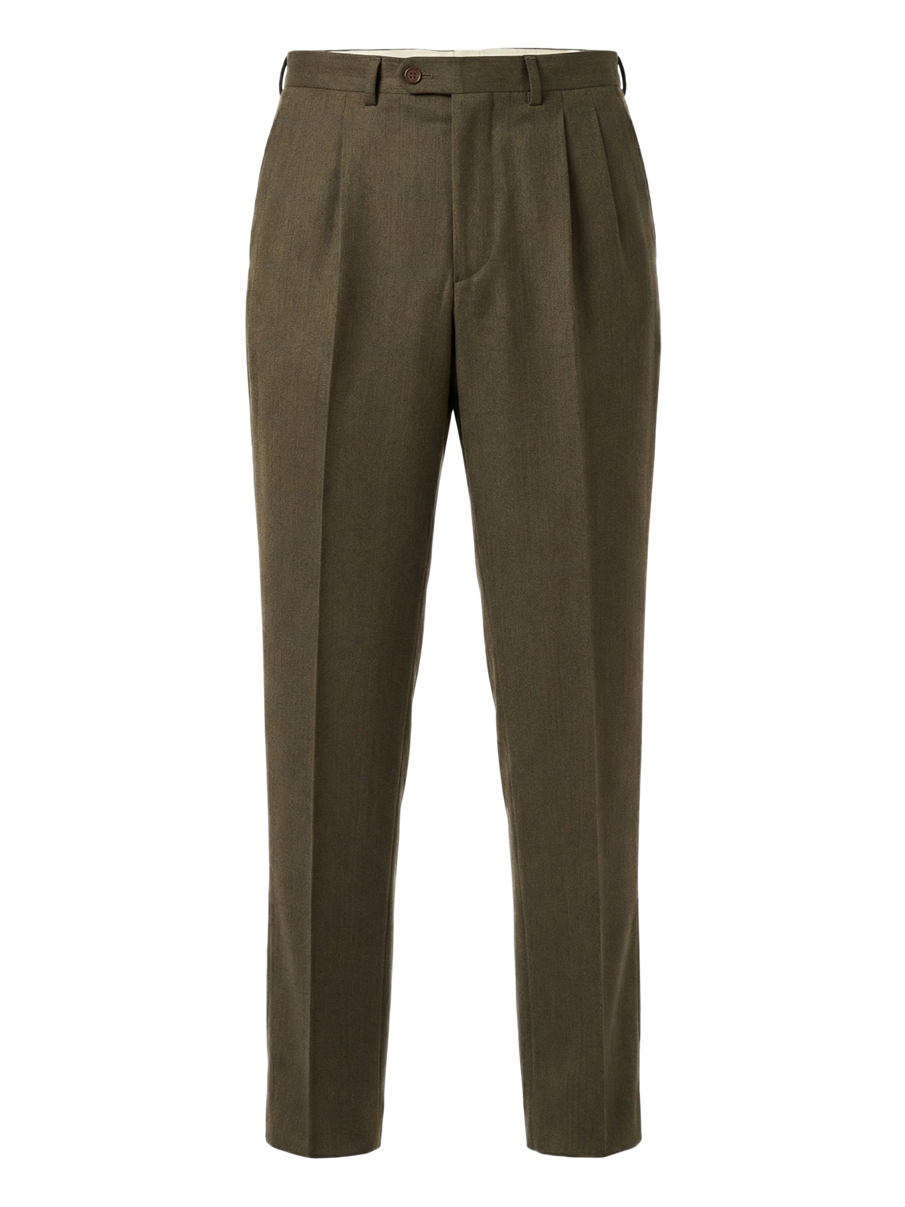 CANTARELLI Esquire Olive Green Herringbone Virgin Wool Suit