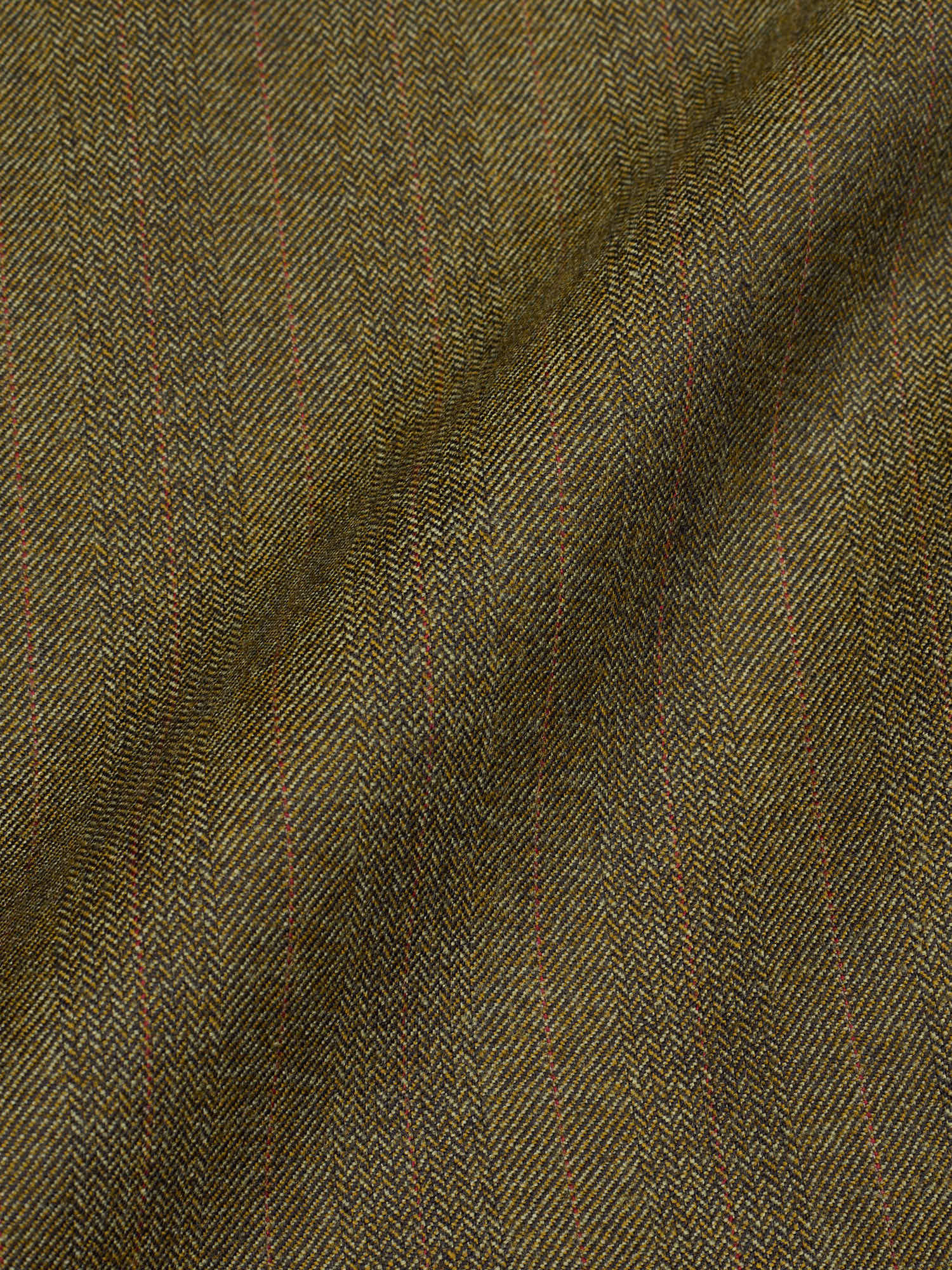 CANTARELLI Esquire Olive Green Herringbone Virgin Wool Suit