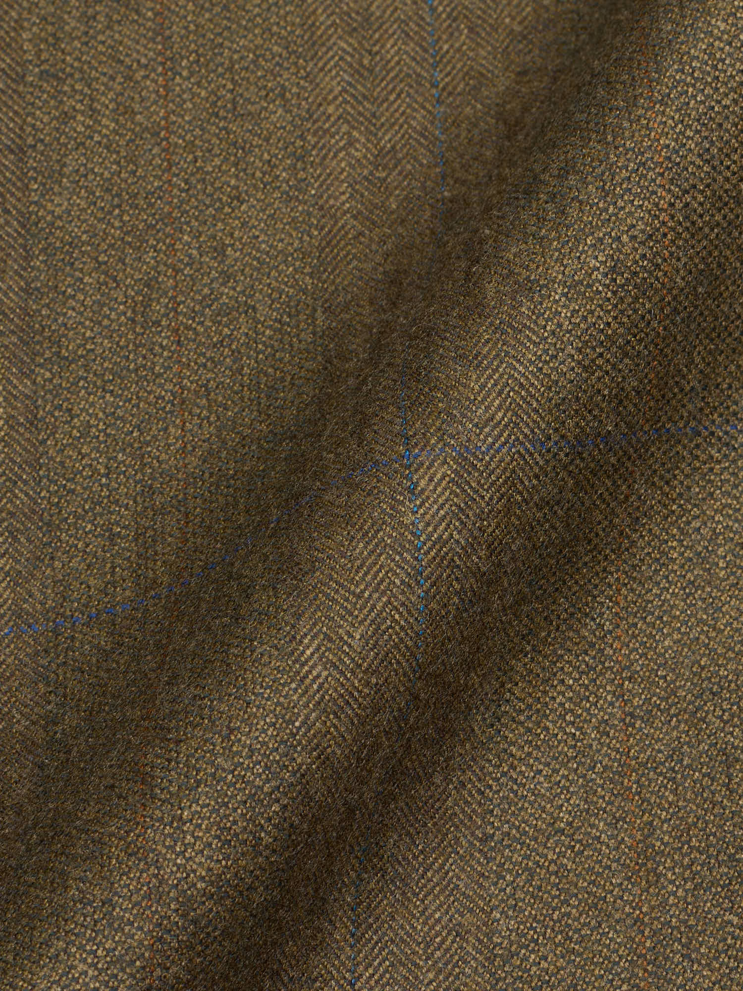 CANTARELLI Esquire for Sir Wilson Torino Olive Green Windowpane Virgin Wool Suit