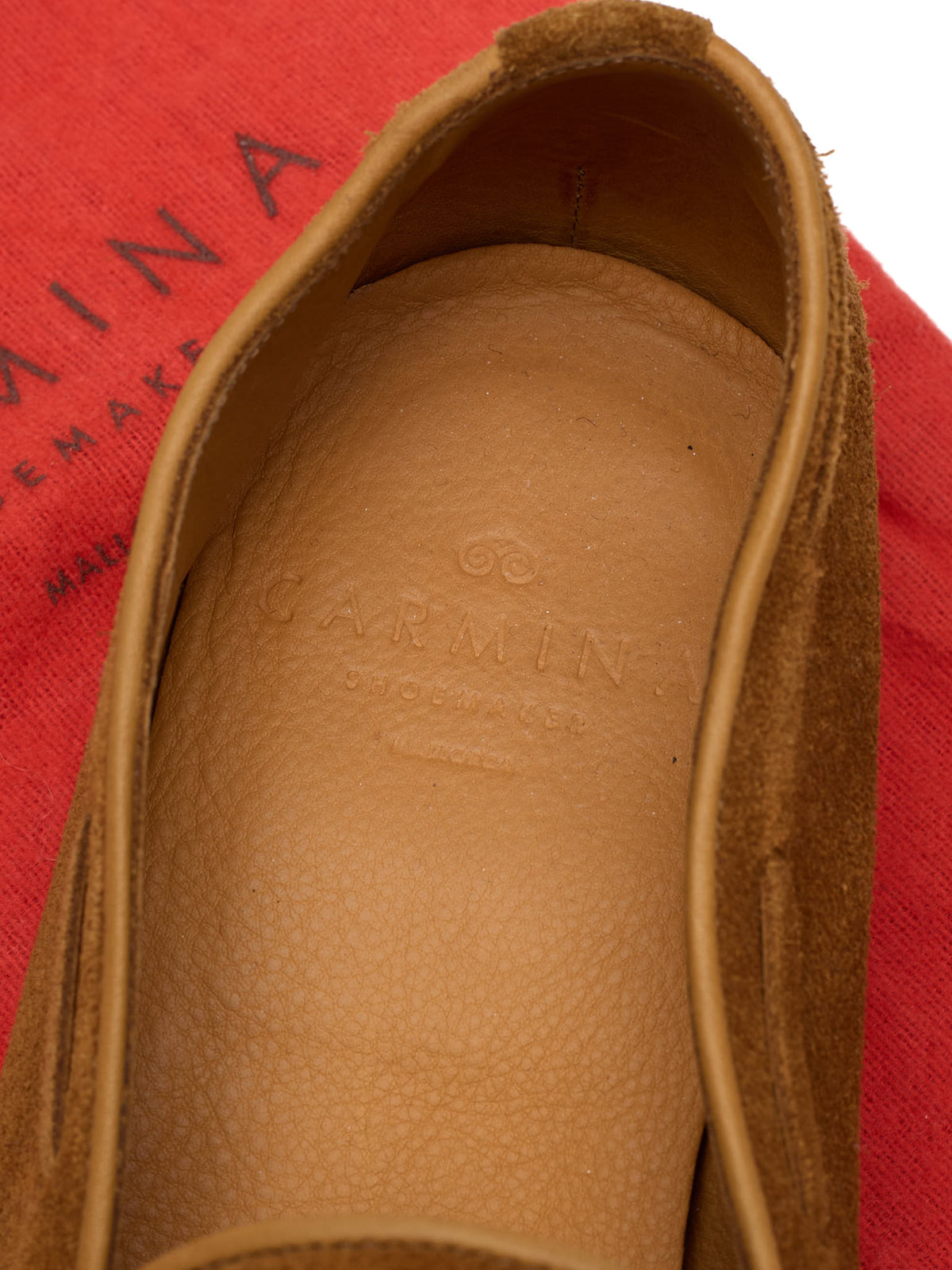 CARMINA Tobacco Suede Unlined Tassel Loafers