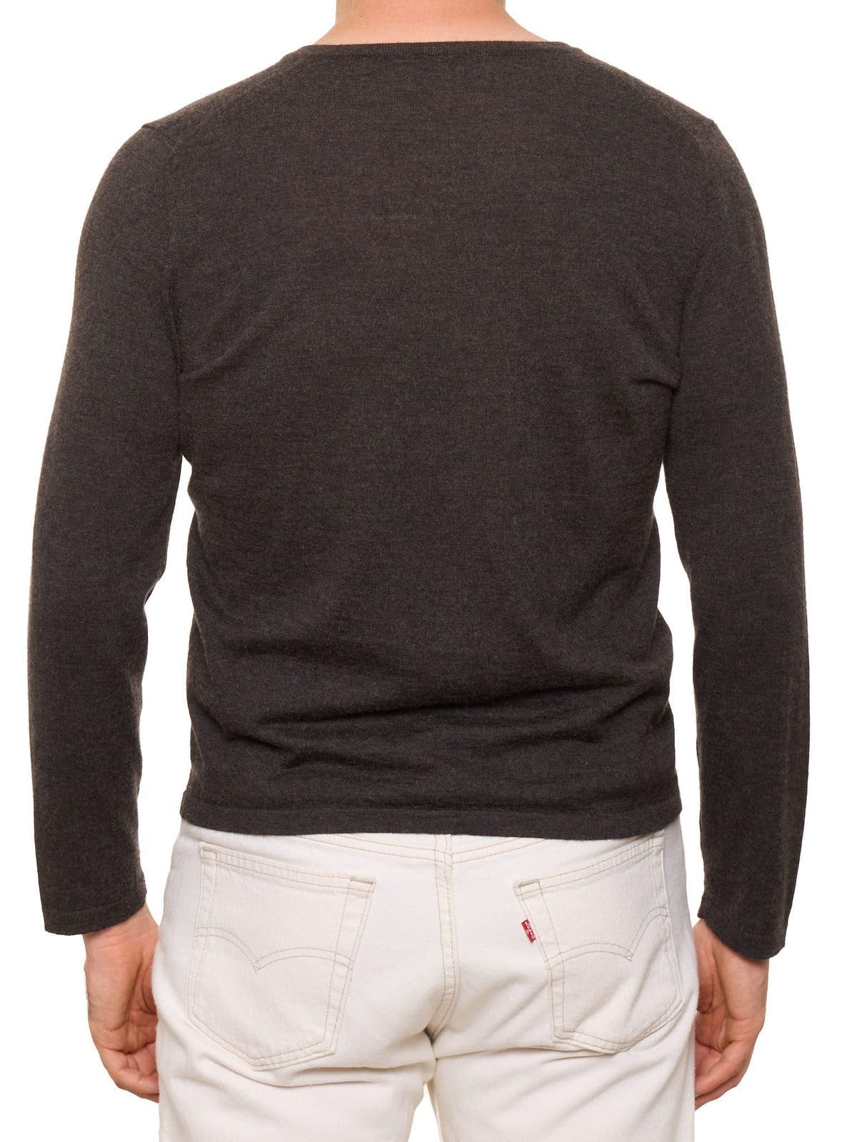 CESARE ATTOLINI Brown Cashmere-Silk V-Neck Sweater M