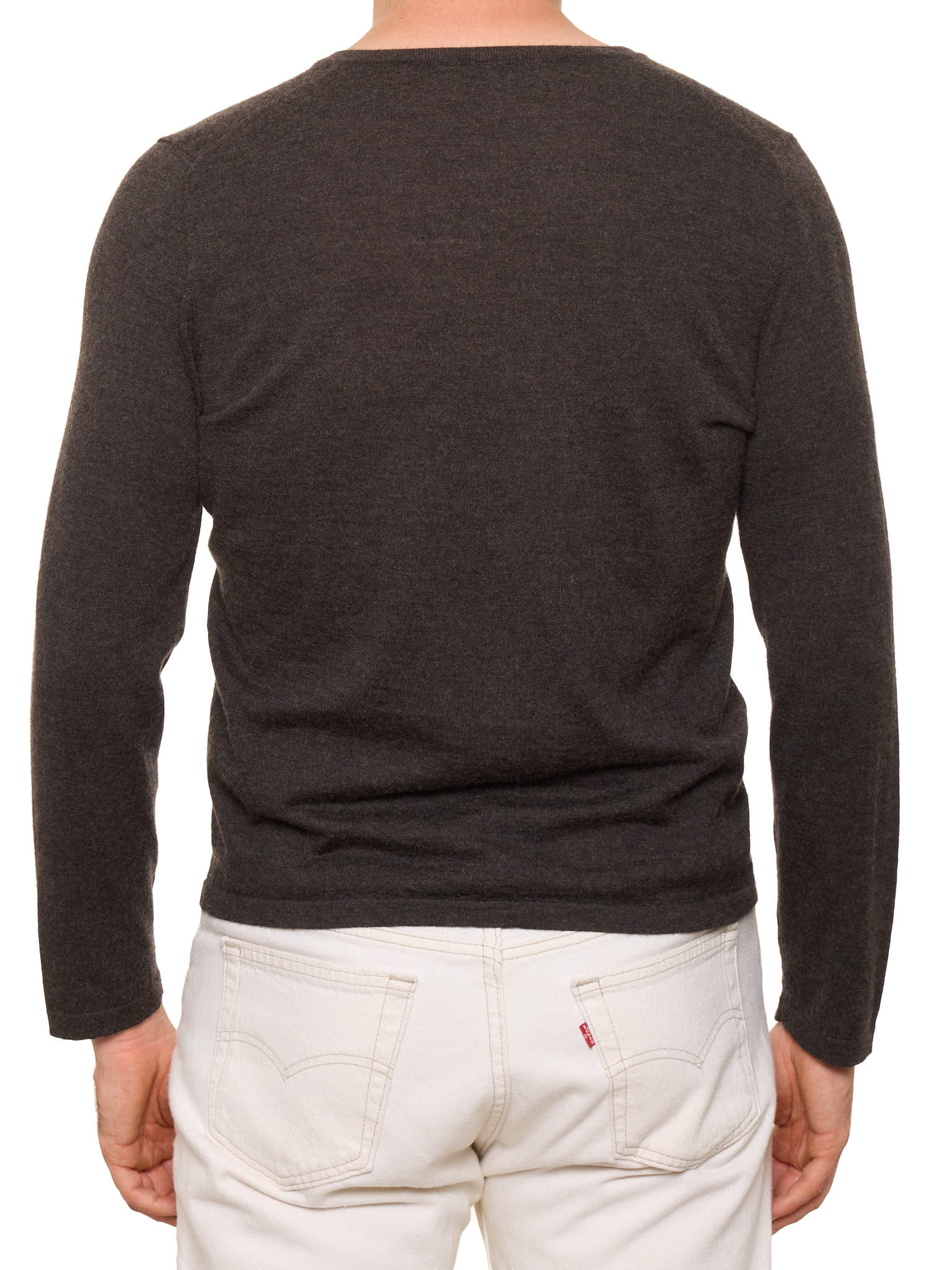 CESARE ATTOLINI Brown Cashmere-Silk V-Neck Sweater M