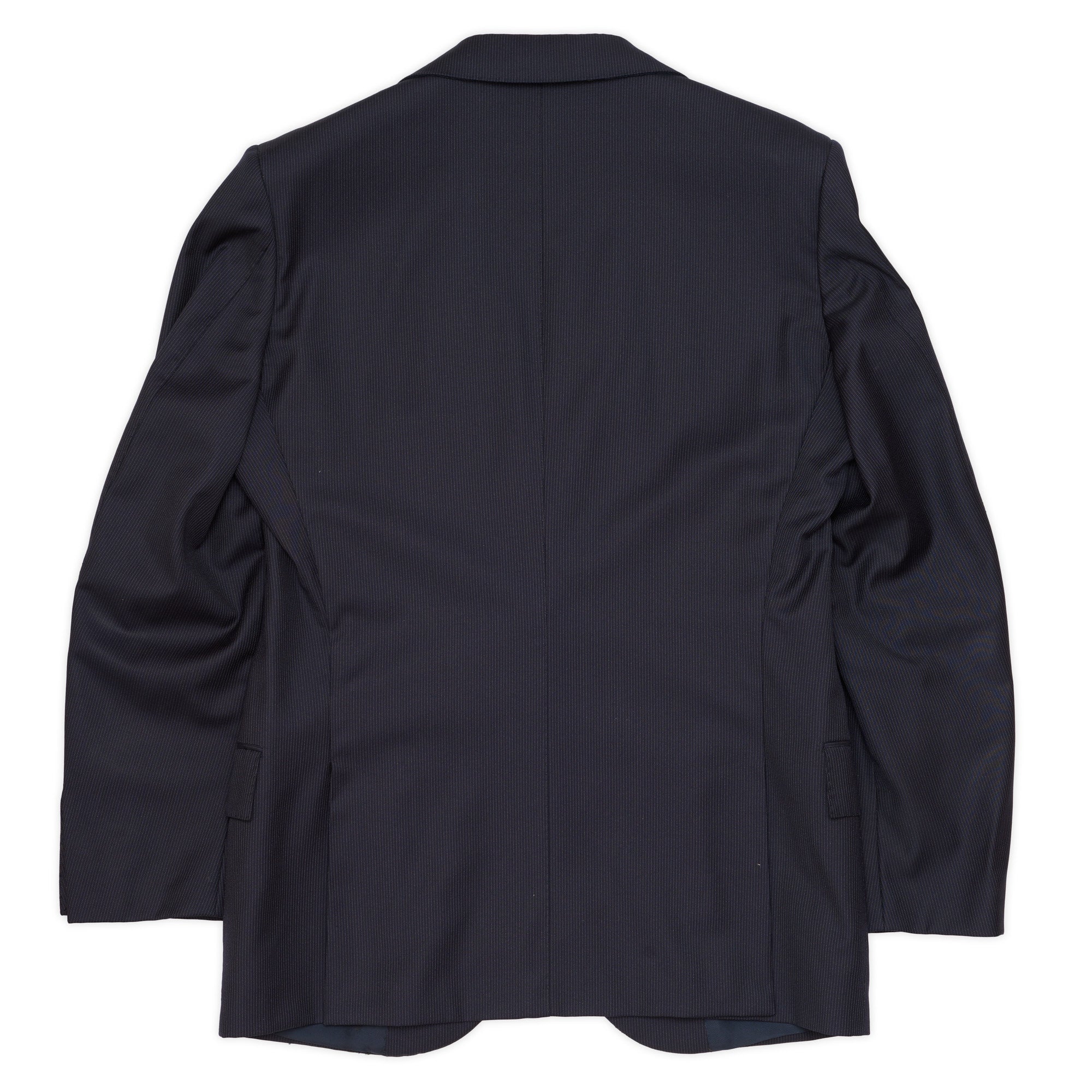 CESARE ATTOLINI Handmade Navy Blue Striped Wool Super 110's Jacket EU 48 US  38