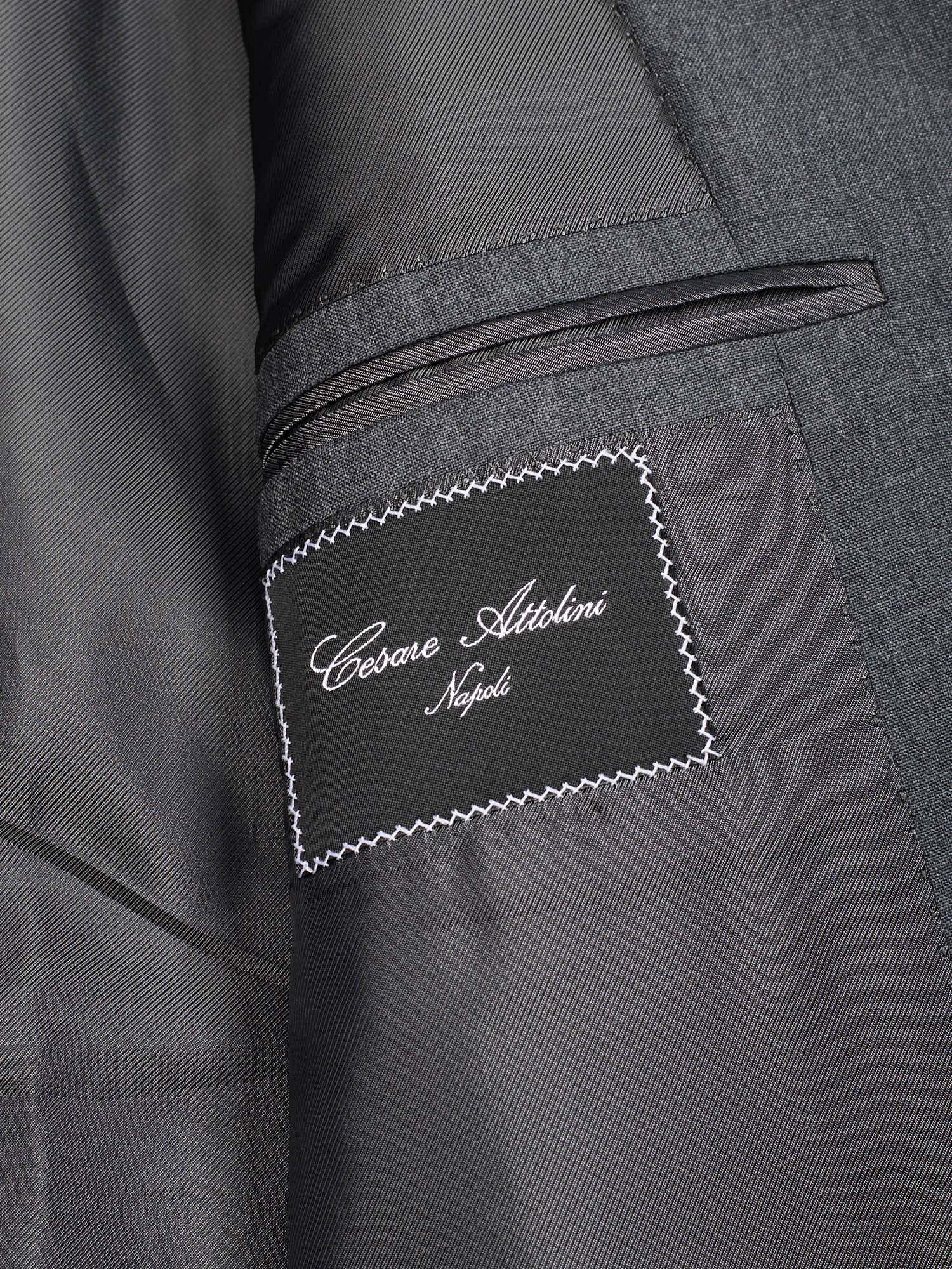 CESARE ATTOLINI Napoli Handmade Charcoal Gray Wool Suit EU 54 US 44