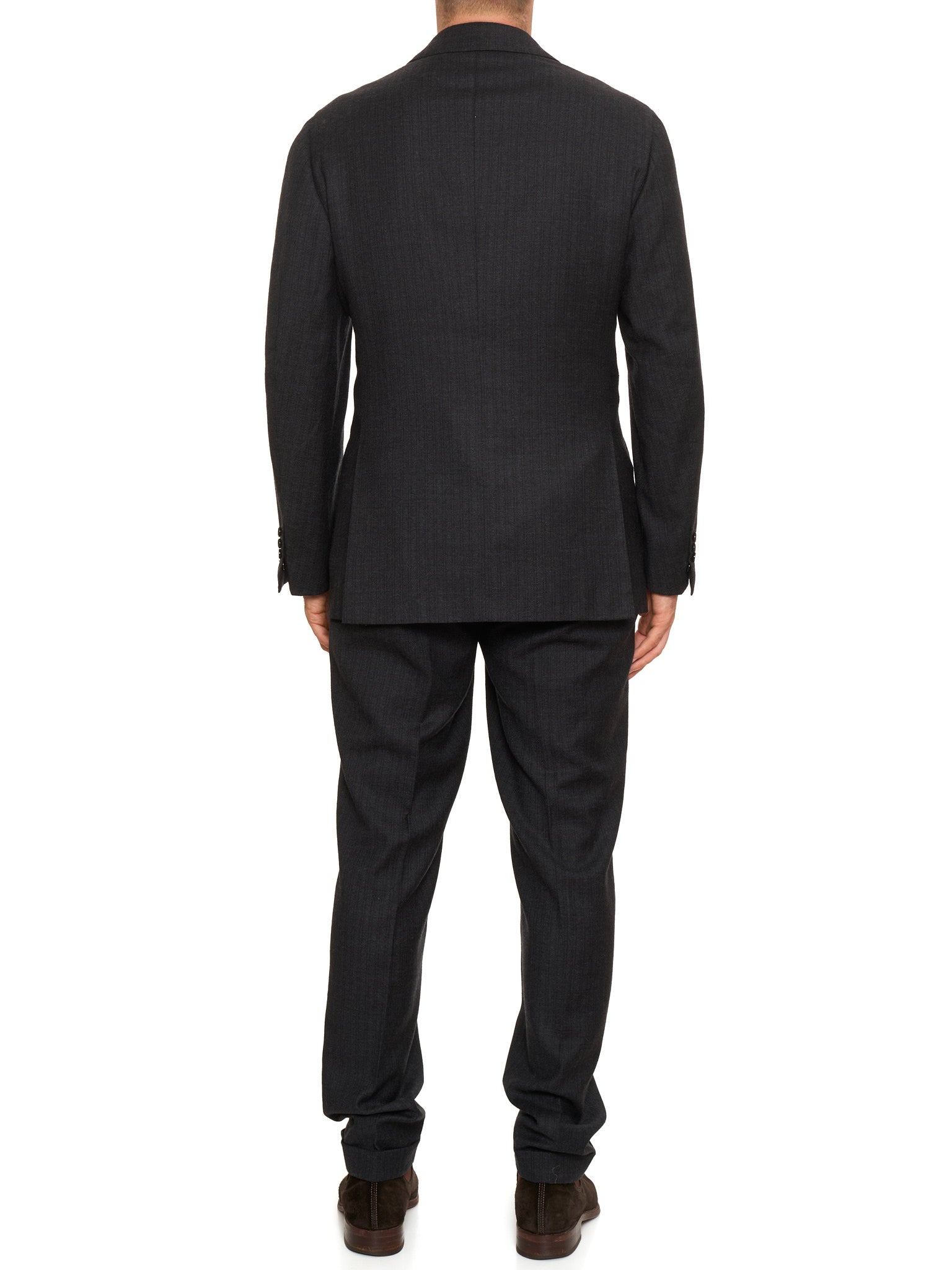 CESARE ATTOLINI Napoli Charcoal Gray Wool Suit US 44 EU 54