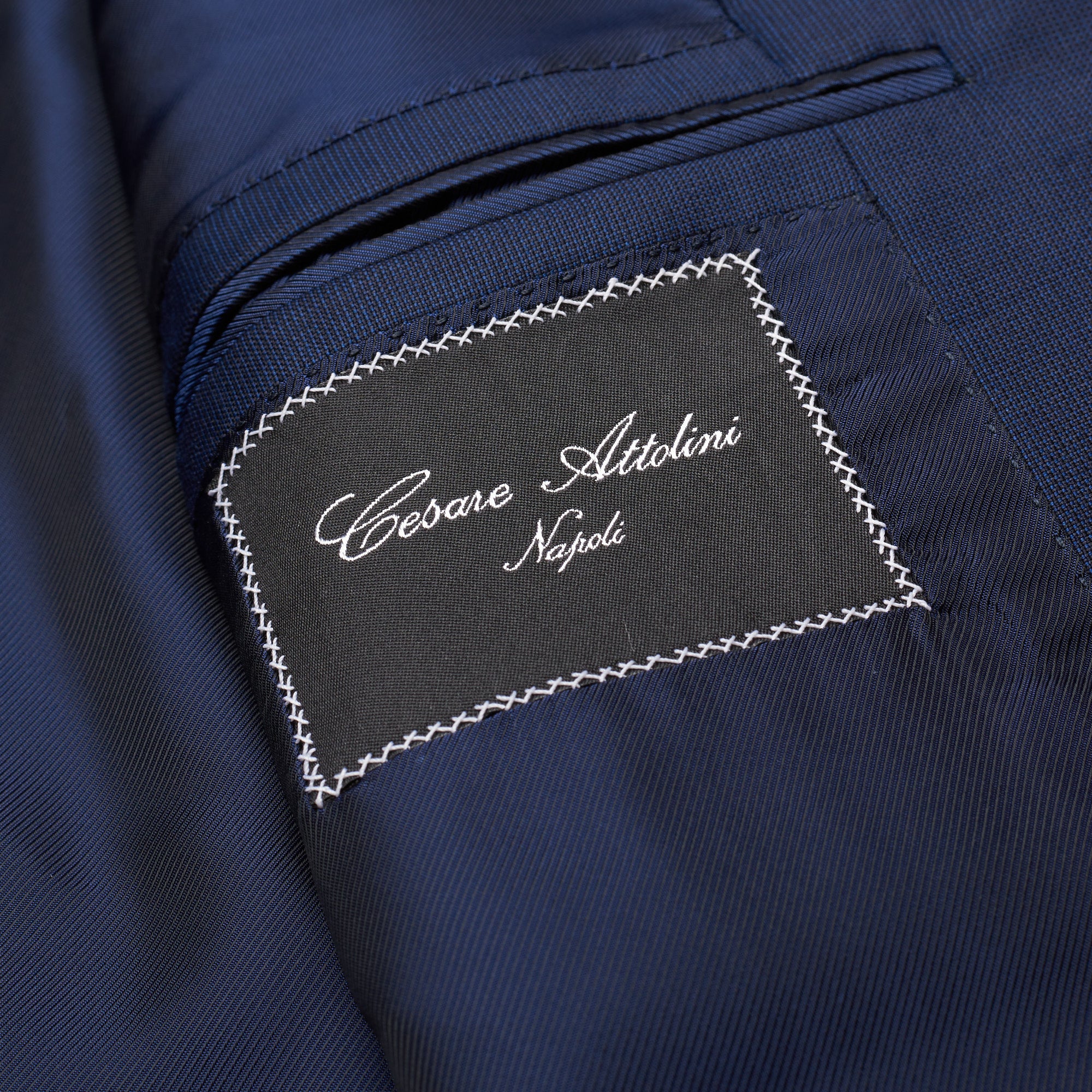 CESARE ATTOLINI Handmade Blue Nailhead Wool-Cashmere Suit 48 NEW US 38