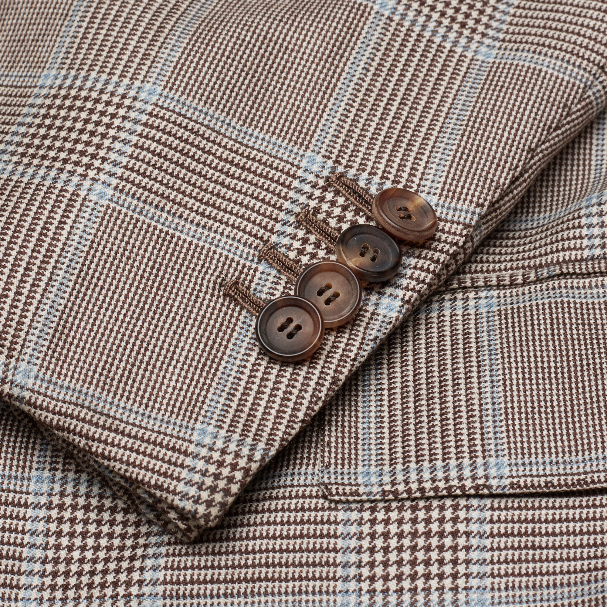 CESARE ATTOLINI Napoli Handmade Brown Plaid Cashmere-Silk Jacket EU 52 US 42