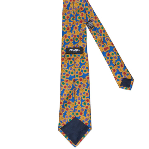 CHANEL PARIS Handmade Multi-color Dotted Design Silk Tie