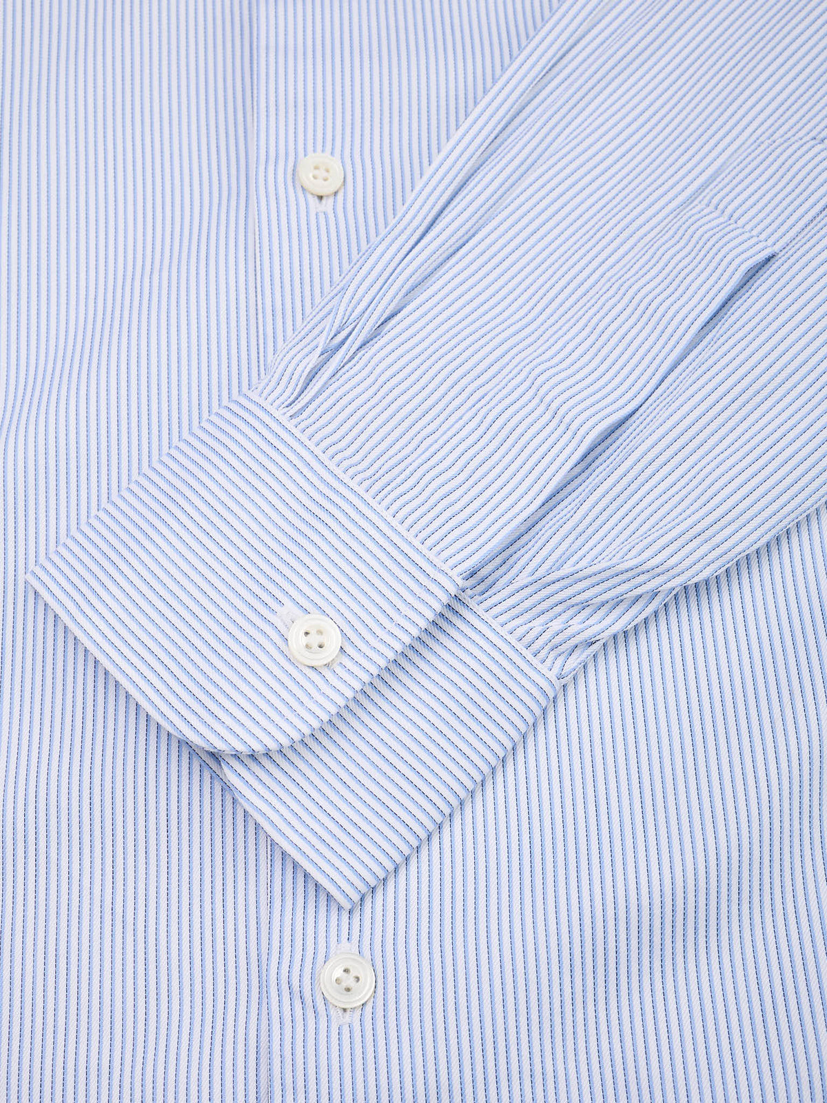 CHARVET Paris Blue Striped Cotton MTM Dress Shirt