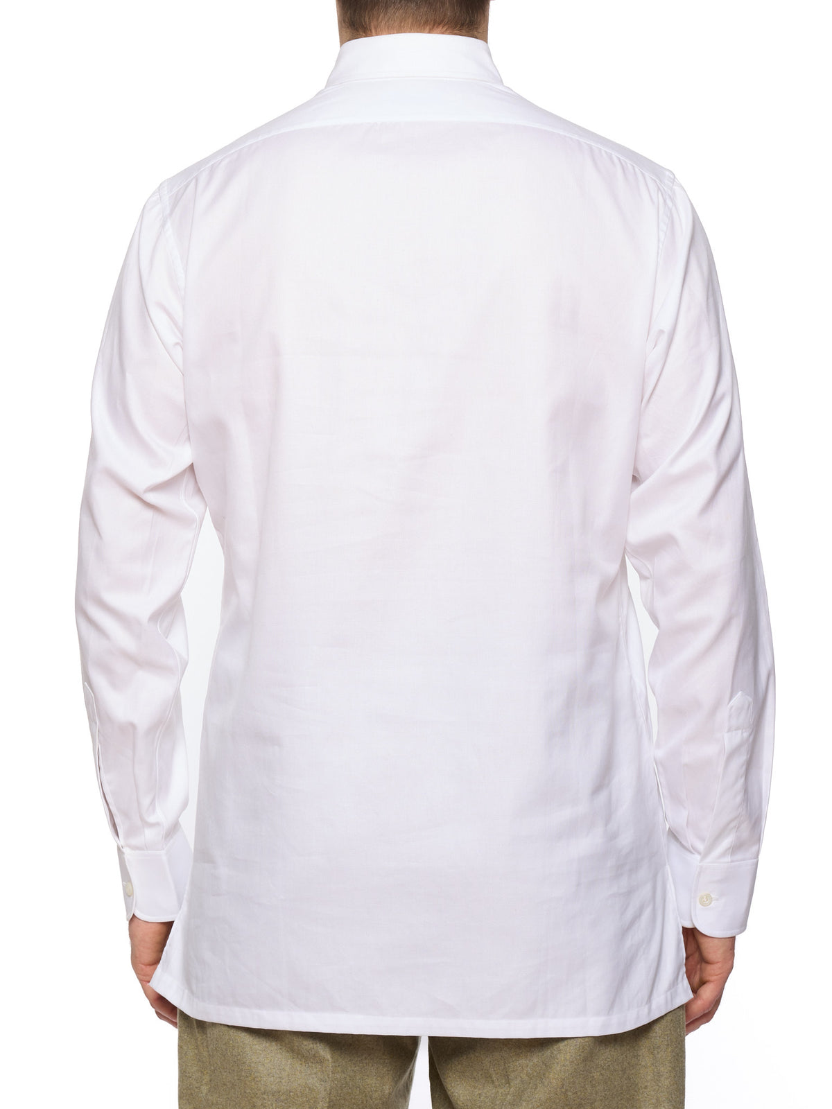 CHARVET Paris Handmade White Cotton Button-Down Collar Dress Shirt