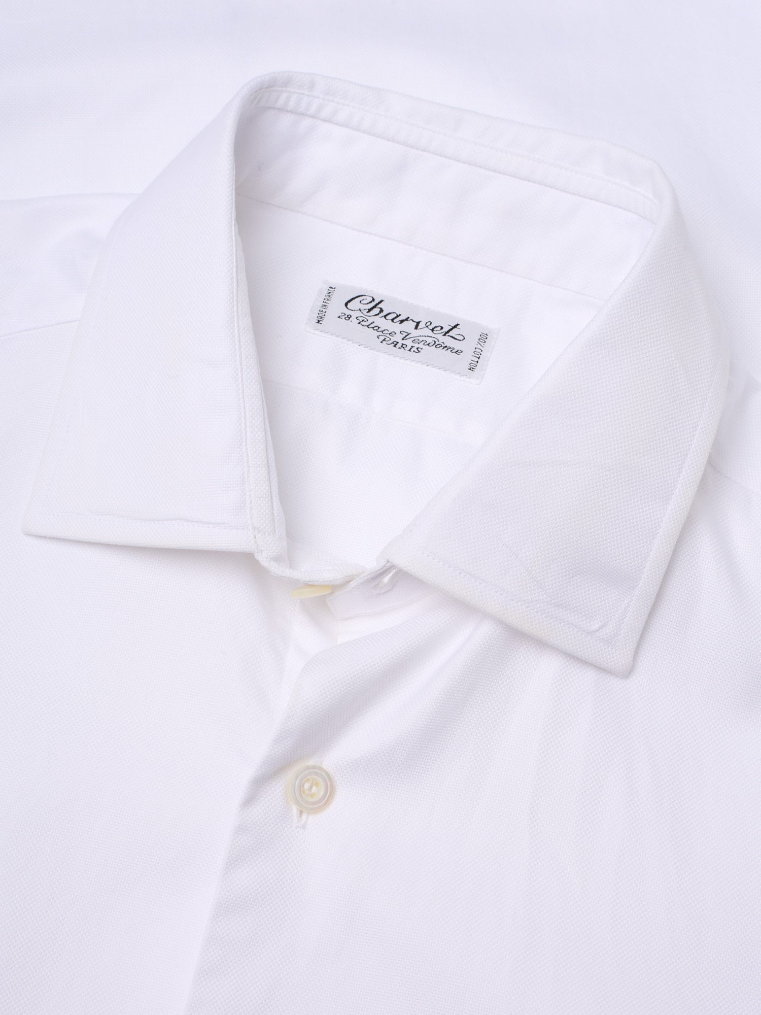 CHARVET Paris Handmade White Cotton Dress Shirt