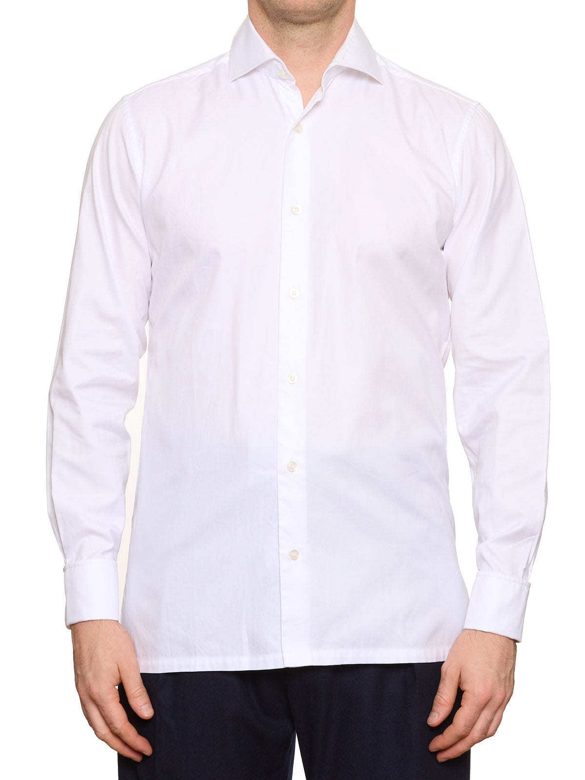 CHARVET Paris White Oxford Cotton MTM Dress Shirt