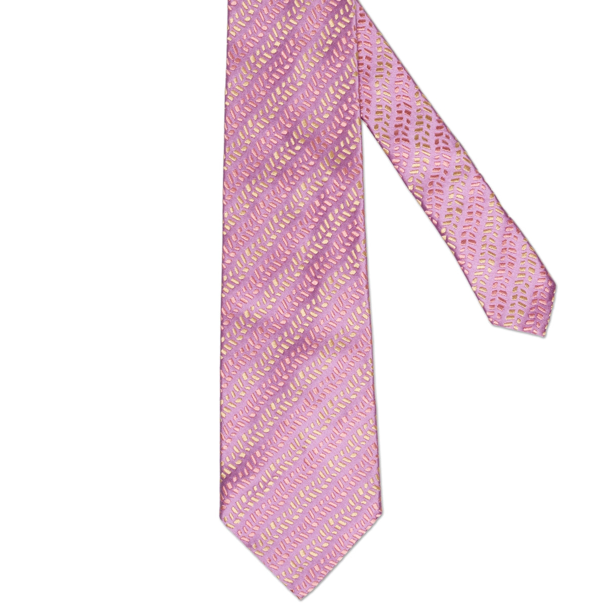 CHARVET Vendome Handmade Purple Striped Design Silk Tie