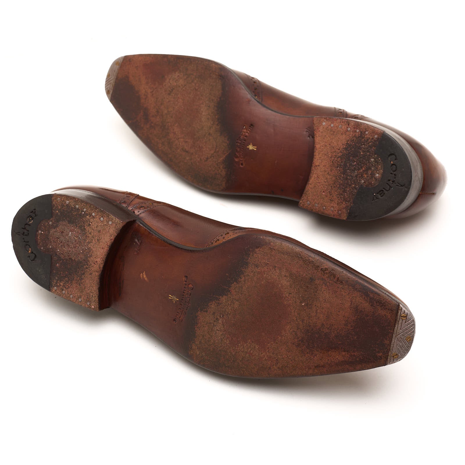 CORTHAY Paris "Vendome" Ebony Brown Calf Leather 5 Eyelet Oxford Shoes Size 7.5