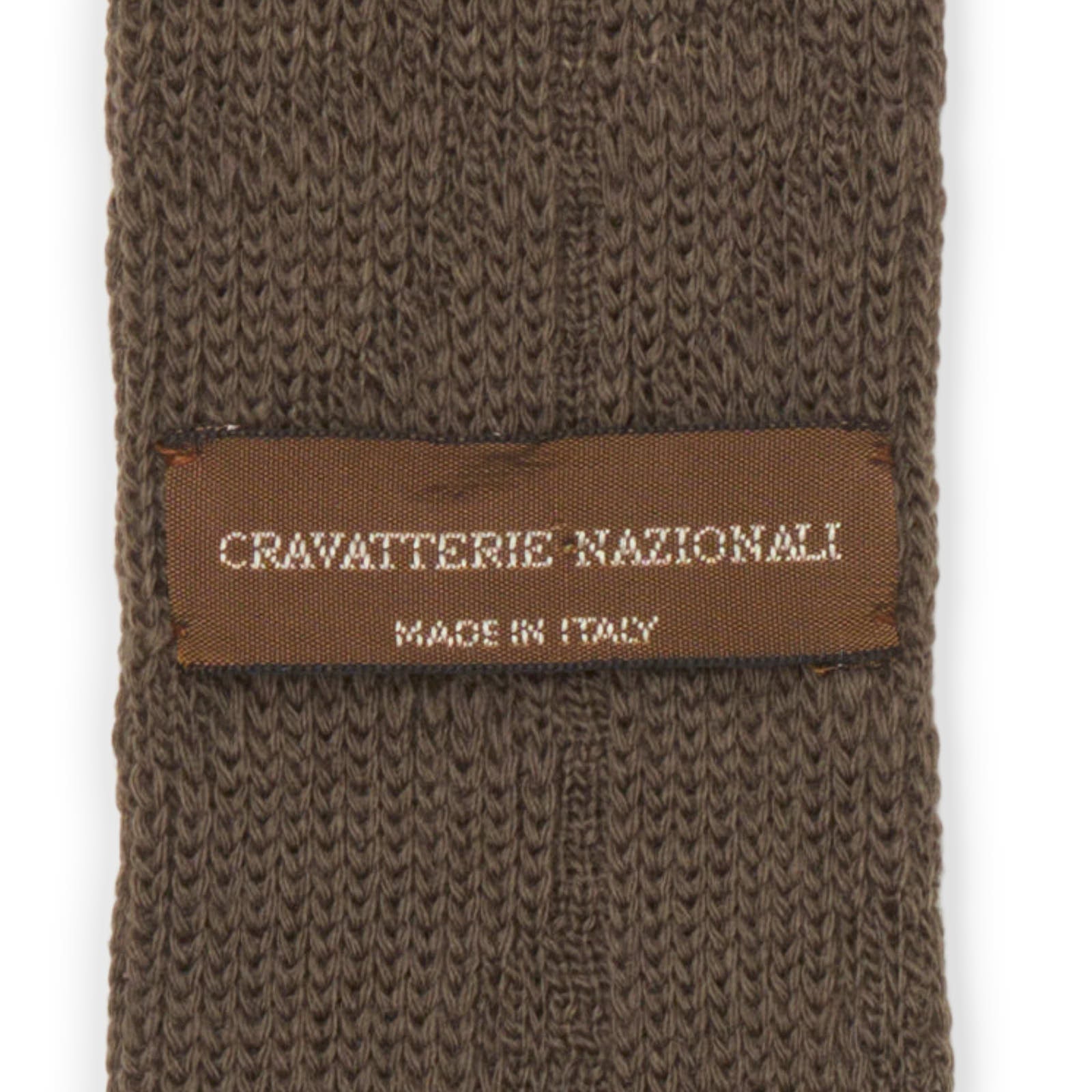 CRAVATTERIE NAZIONALI Brown Abstract Wool Knit Tie NEW