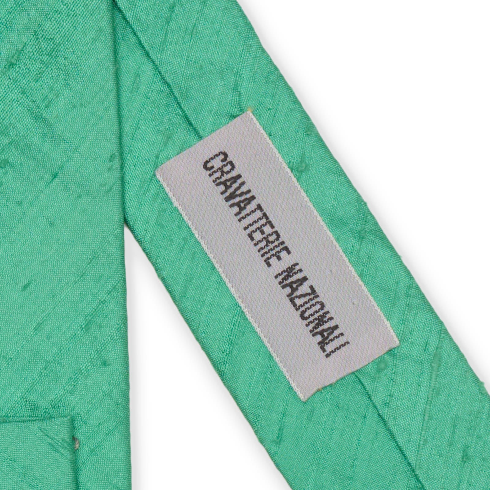 CRAVATTERIE NAZIONALI Green Raw Silk Tie NEW