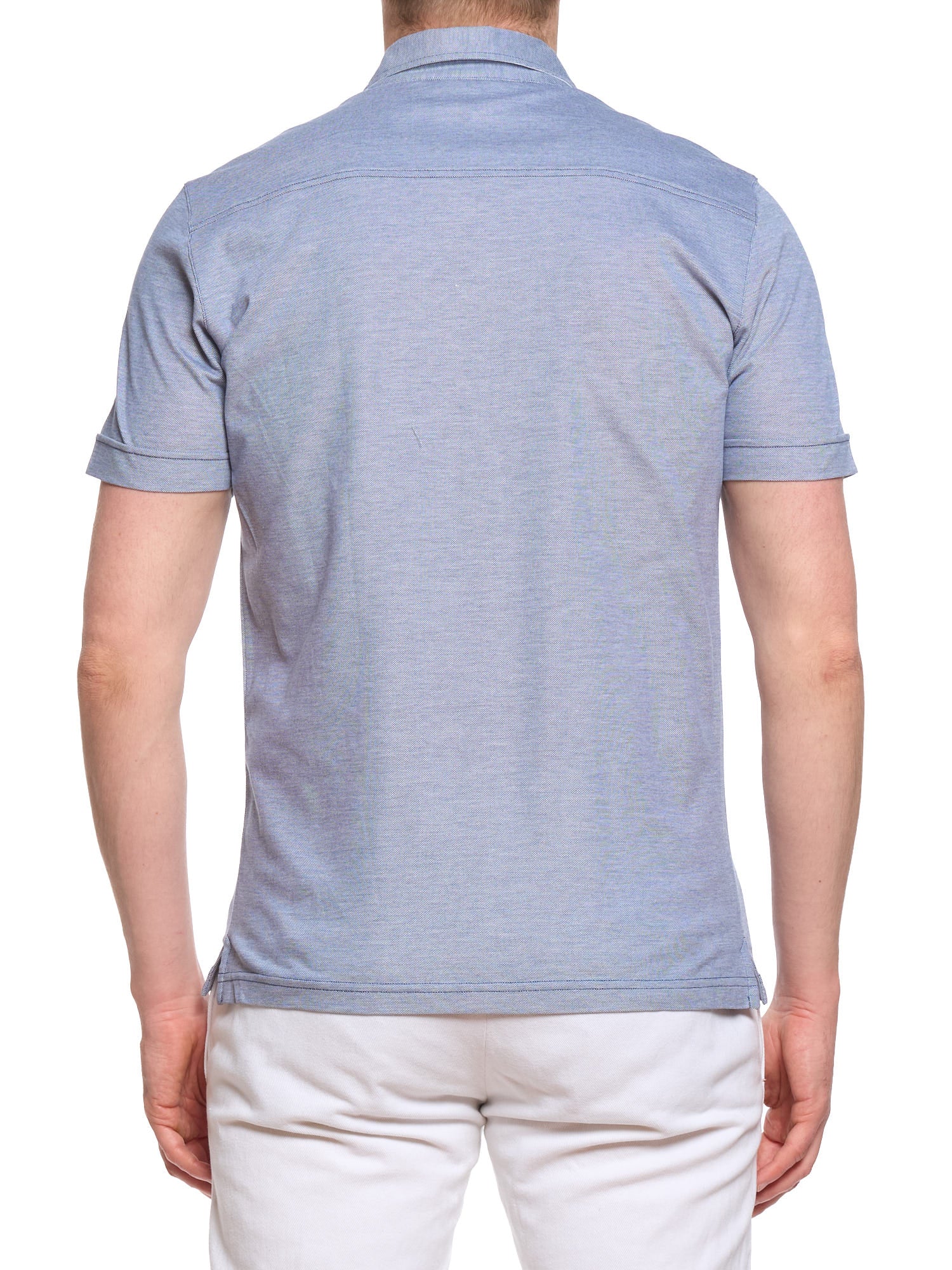 DALMINE 1952 Blue Giza Cotton Short Sleeve Polo Shirt