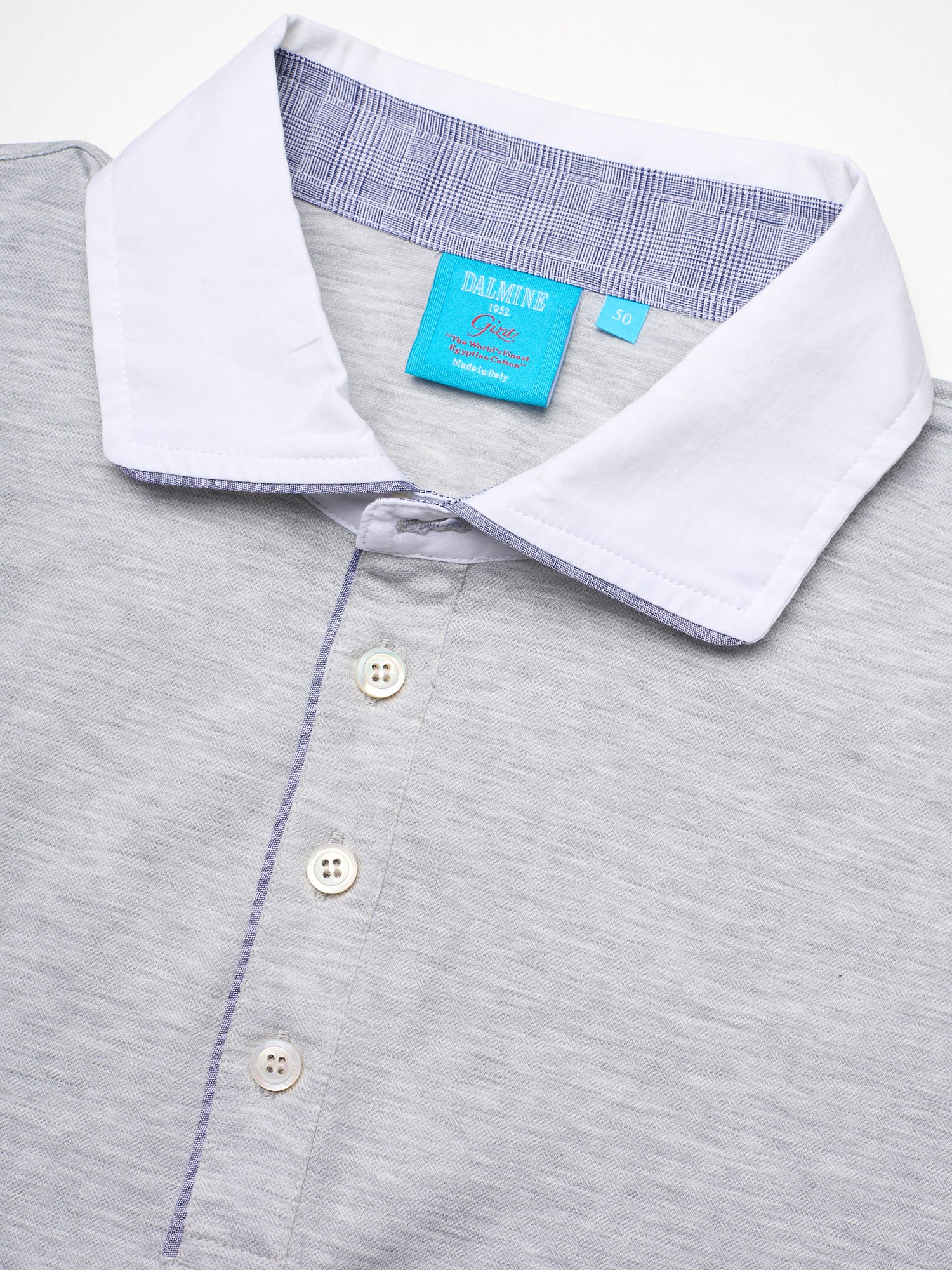 DALMINE 1952 Gray Giza Cotton Short Sleeve Polo Shirt