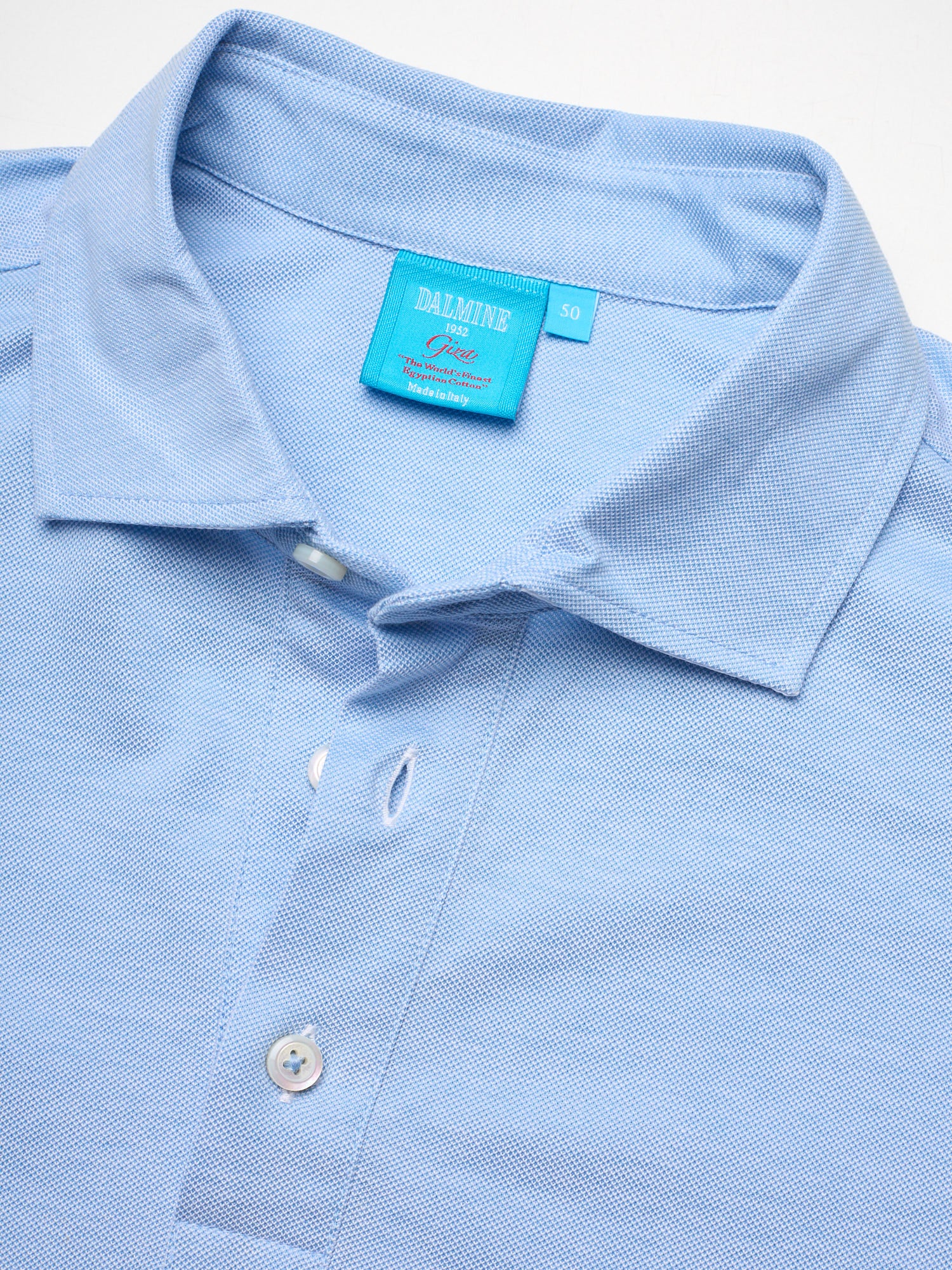 DALMINE 1952 Light Blue Giza Cotton Short Sleeve Polo Shirt