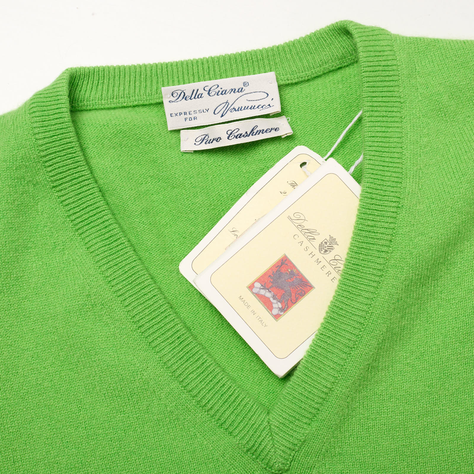 DELLA CIANA for VANNUCCI Green Cashmere Knit Sweater Vest EU 50 NEW US M
