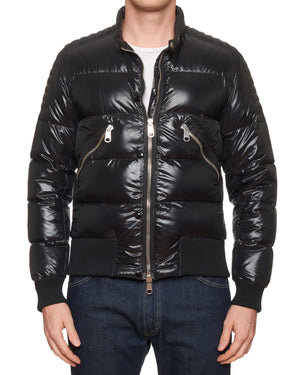 DIOR HOMME Lumiere Du Nord Black Down Biker Puffer Jacket EU 48 US S 8H 2008