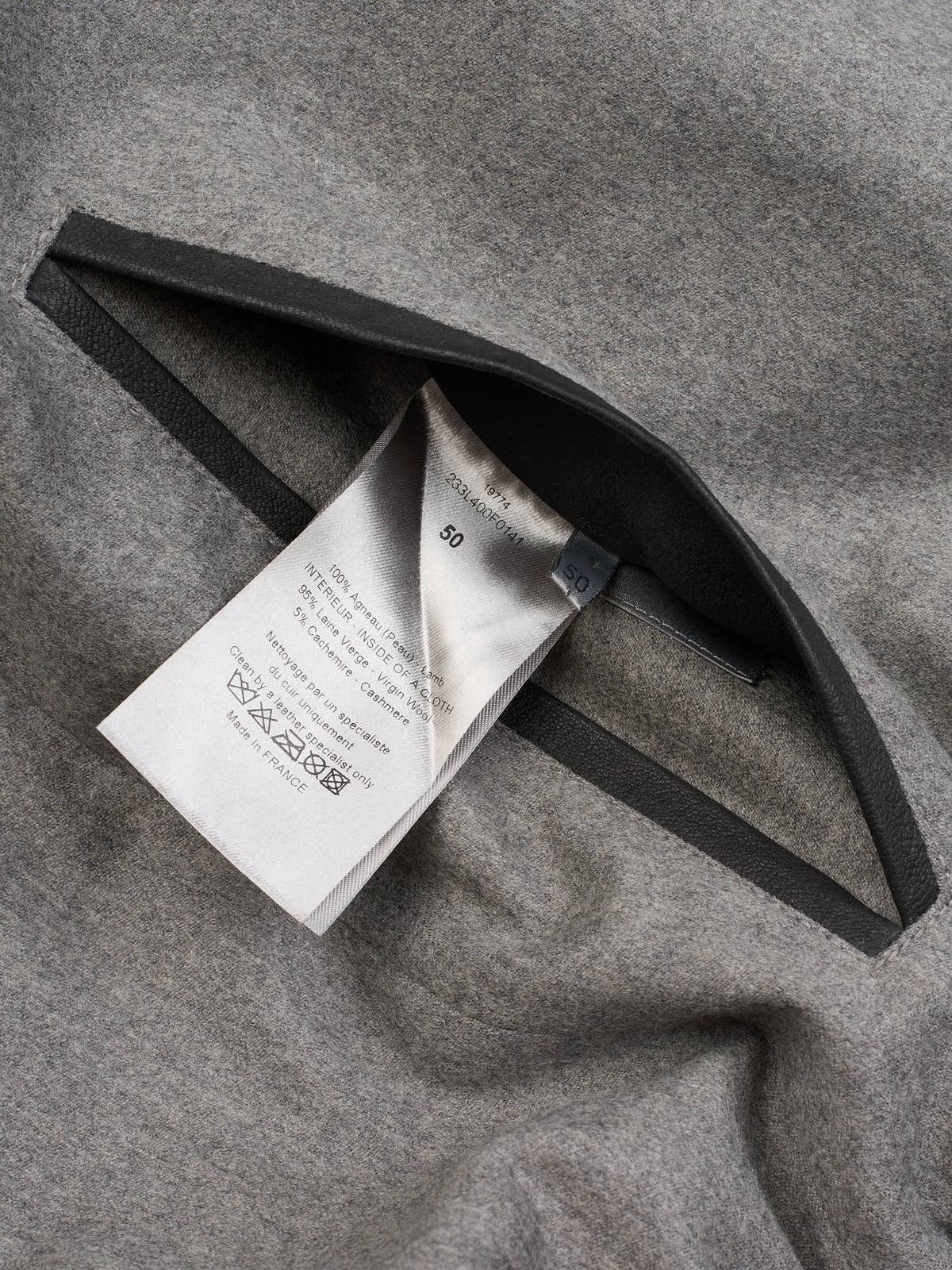 DIOR Homme Black-Gray Reversible Lamb Leather Wool-Cashmere Bomber Jacket