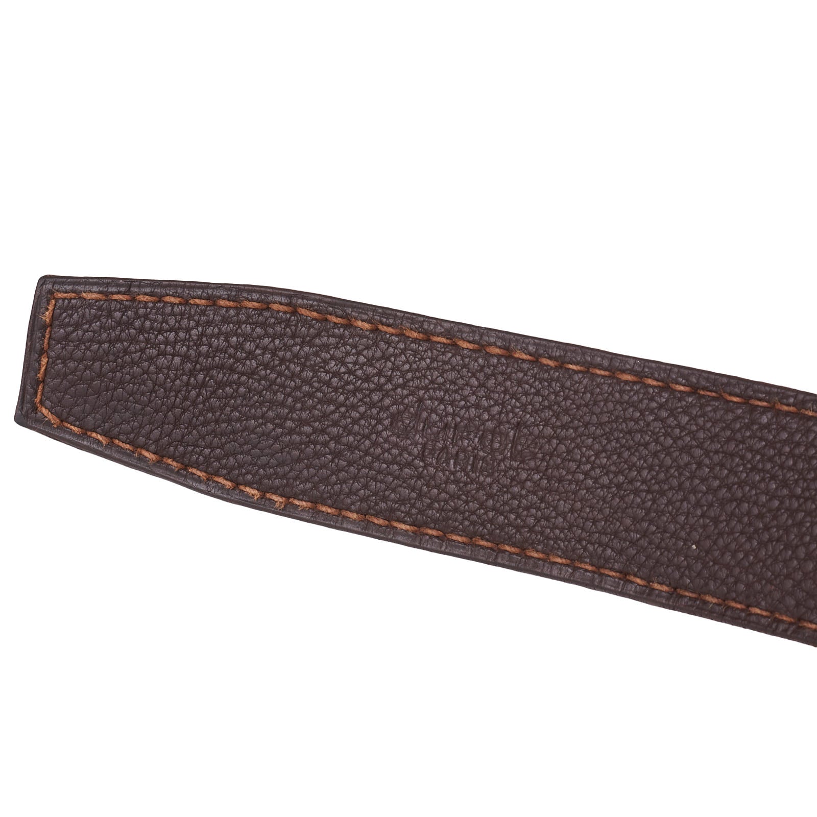 DURET Paris Chestnut Suede Calf Leather Belt with Gold Alpha Buckle 37" 95cm DURET