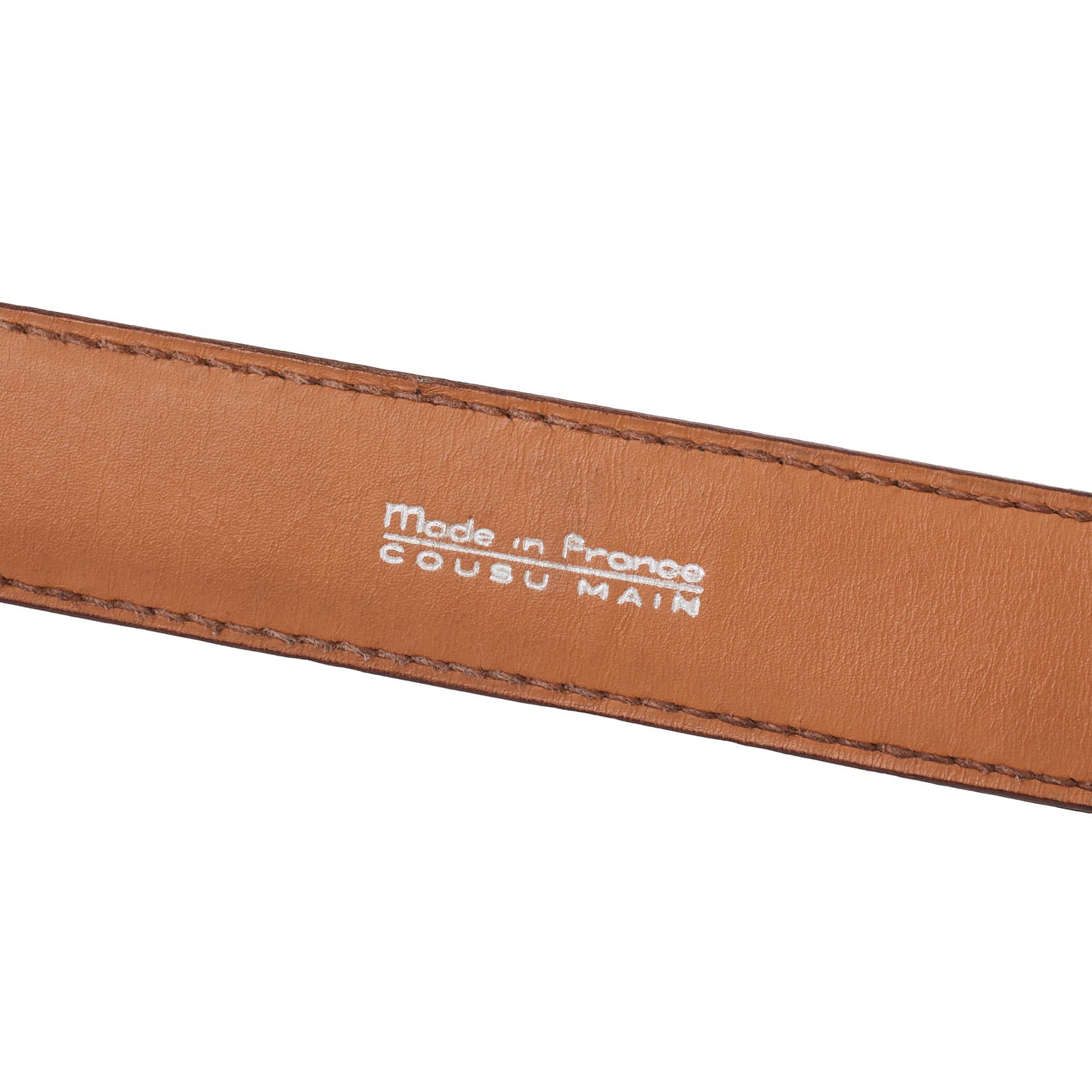 DURET Paris Chestnut Suede Calf Leather Belt with Silver Alpha Buckle 37" 95cm DURET