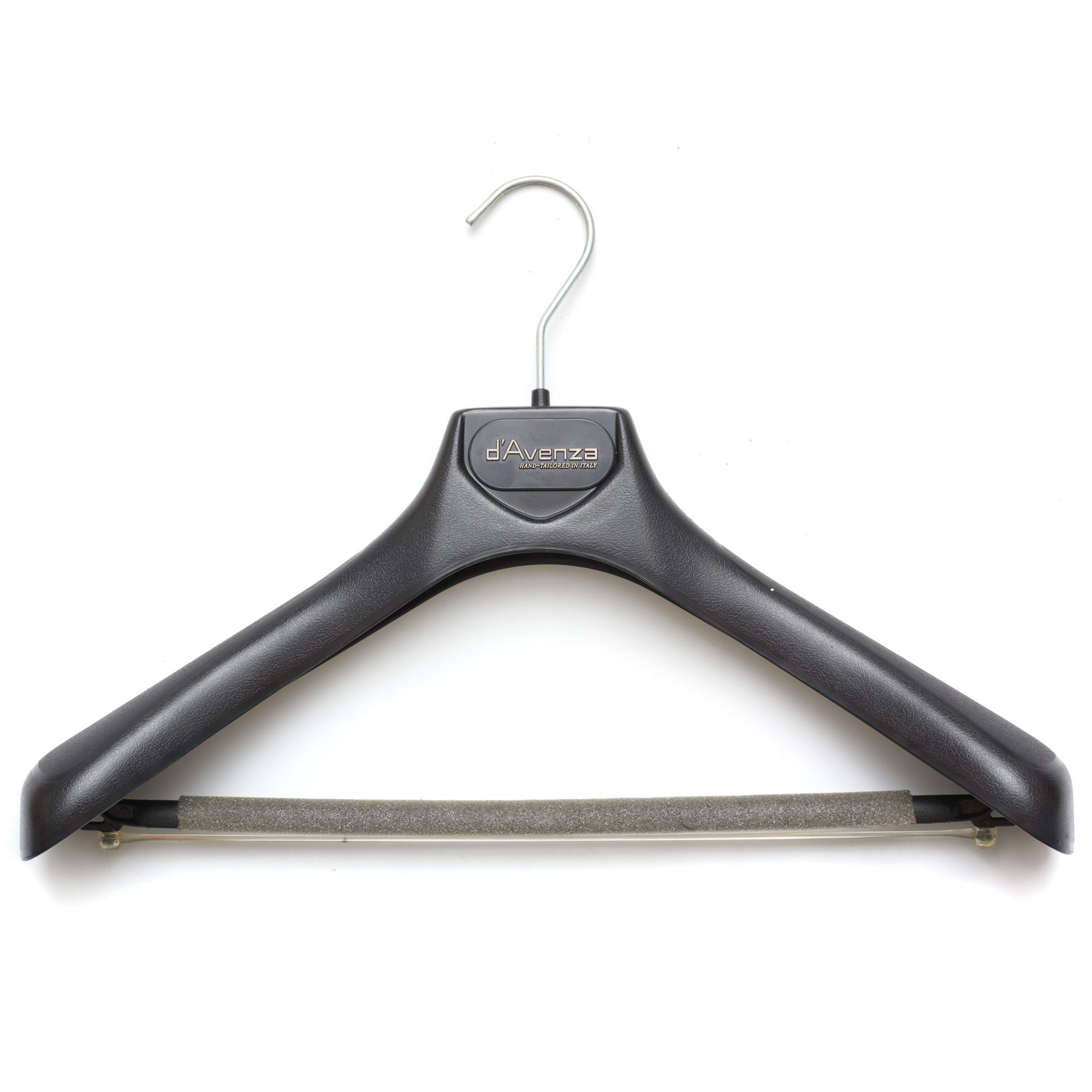 D'AVENZA Black Plastic Suit Hanger with Spongy Bar Set of 5 D'AVENZA