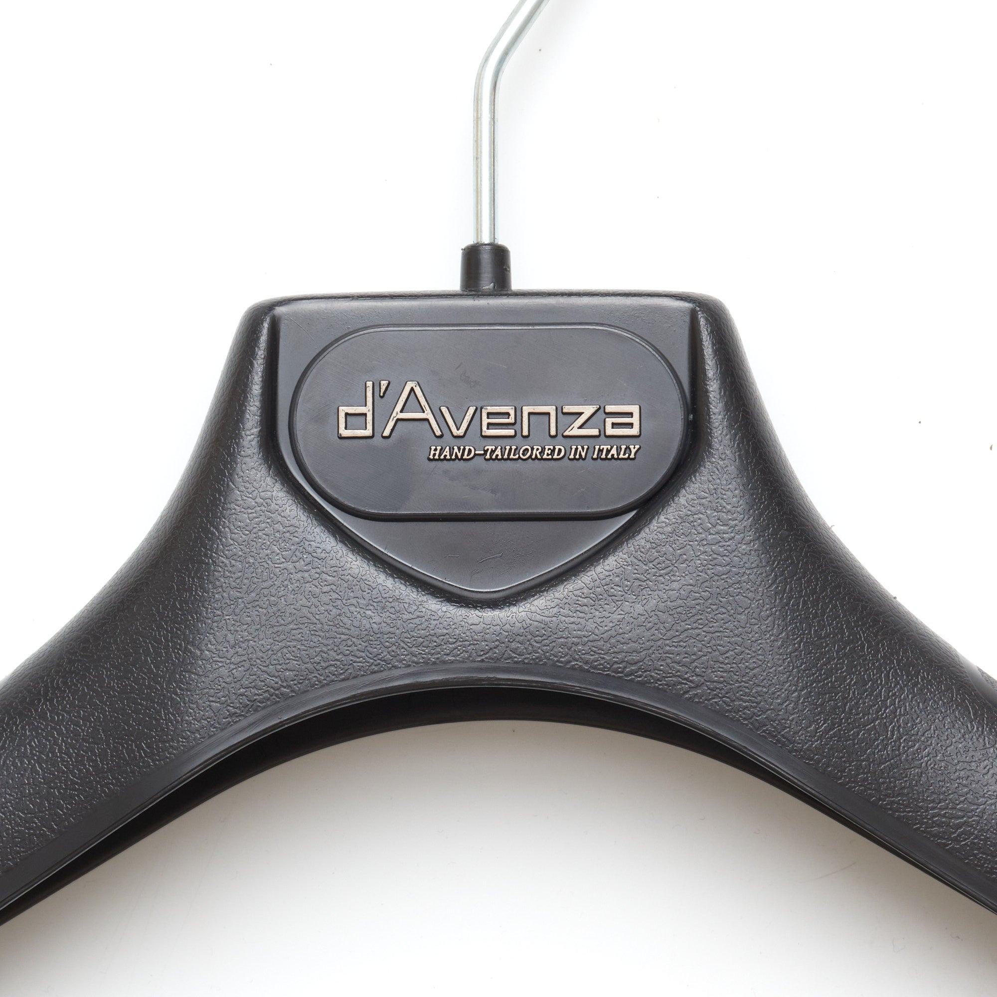 D'AVENZA Black Plastic Suit Hanger with Spongy Bar Set of 5