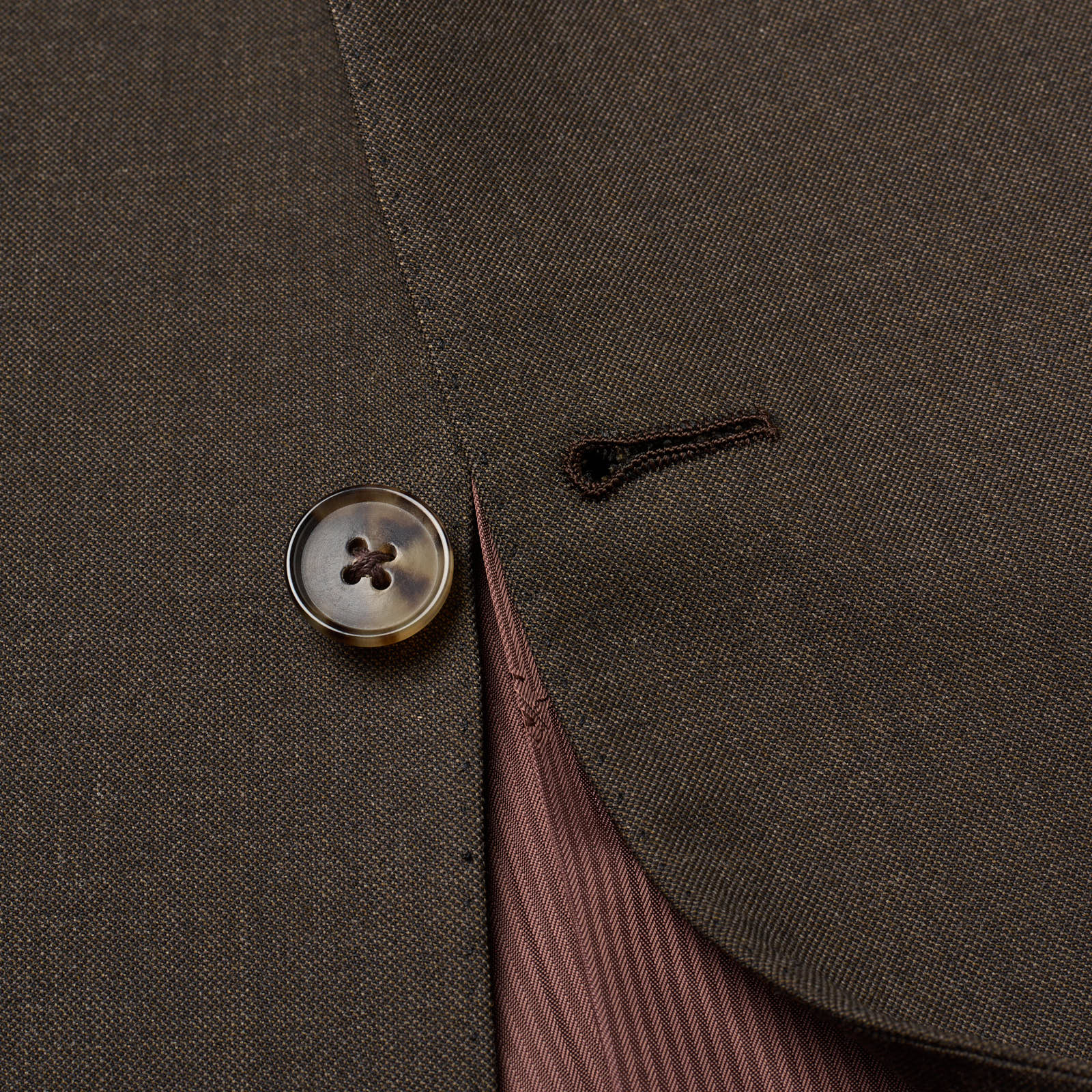 D'AVENZA Handmade Diplomat Brown Wool Super 120's Suit EU 50 NEW US 40