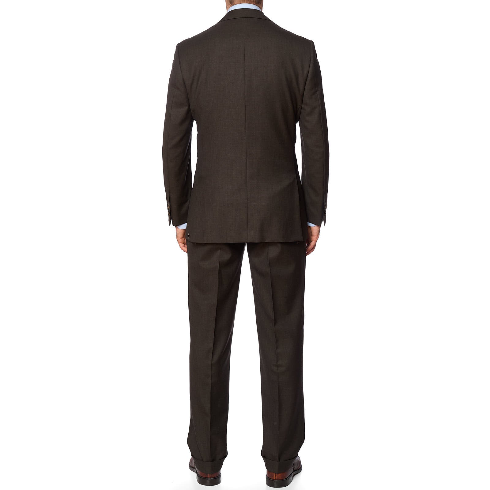 D'AVENZA Handmade Diplomat Brown Wool Super 120's Suit EU 50 NEW US 40