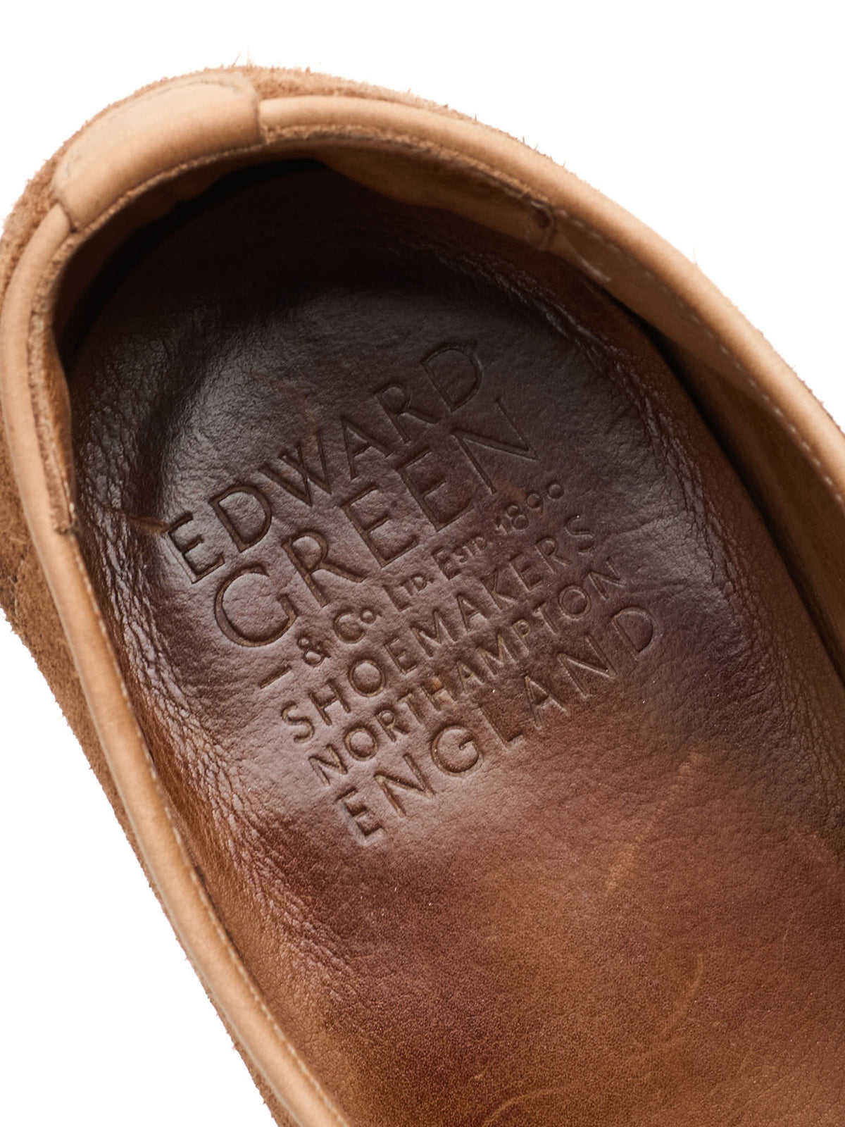 EDWARD GREEN Piccadilly Unlined Tobacco Brown Suede Penny Loafer Shoes US 9.5