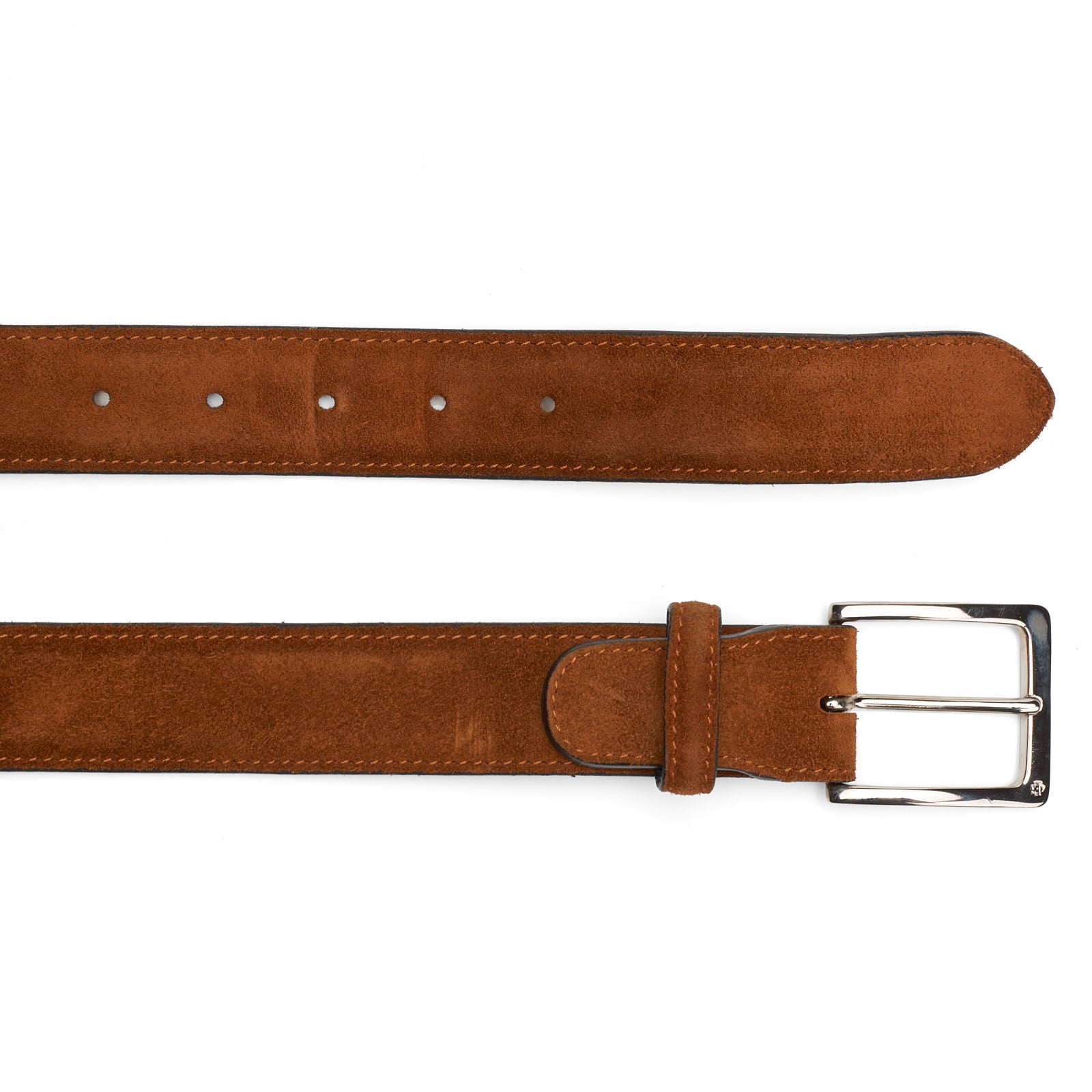 EDWARD GREEN Handmade Tan Suede Leather Belt with Silver-Tone Buckle 90cm 36" EDWARD GREEN