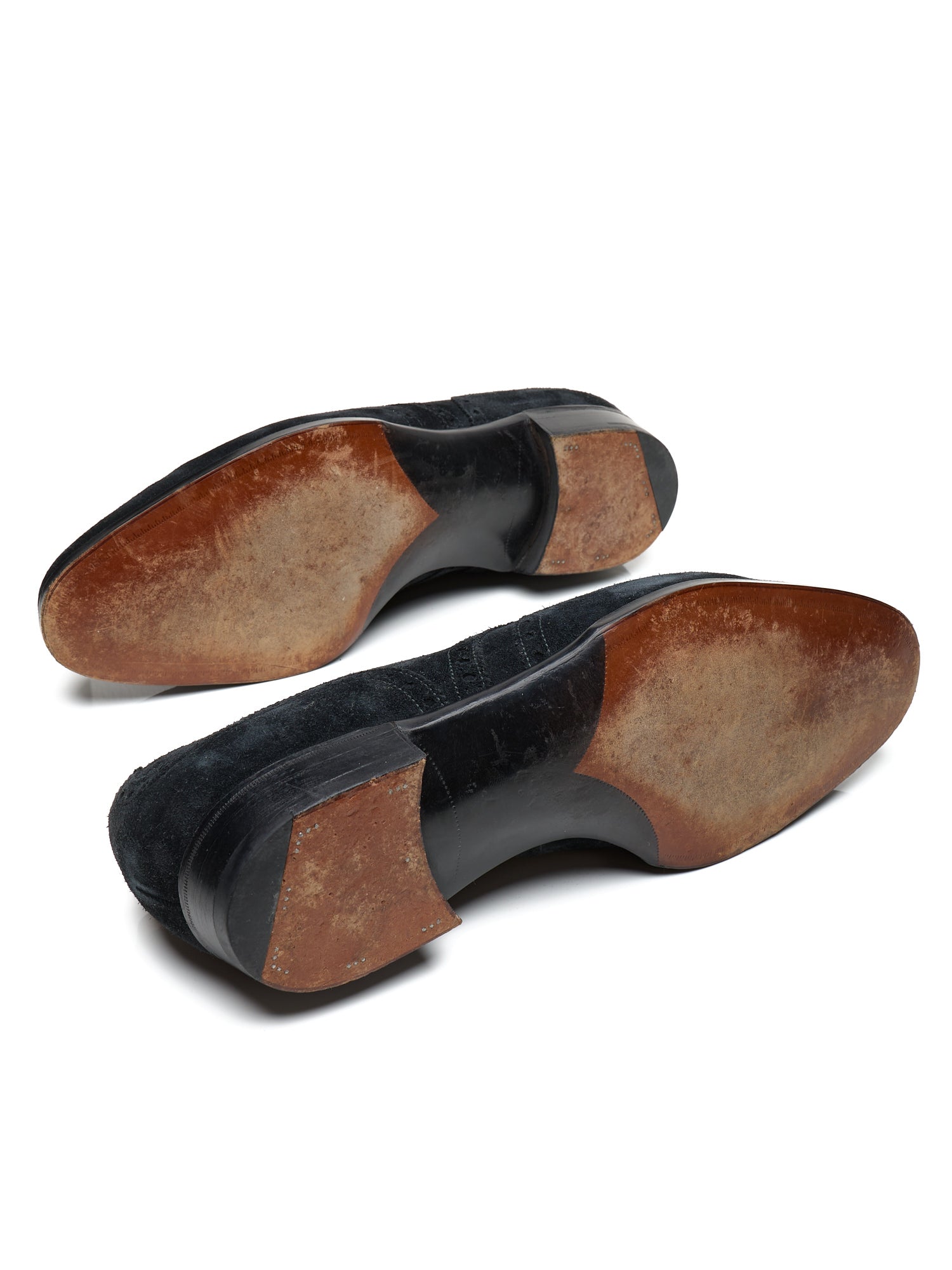 EDWARD GREEN Malvern Last 82 Midnight Full Brogue Suede Oxford Shoes US 8.5