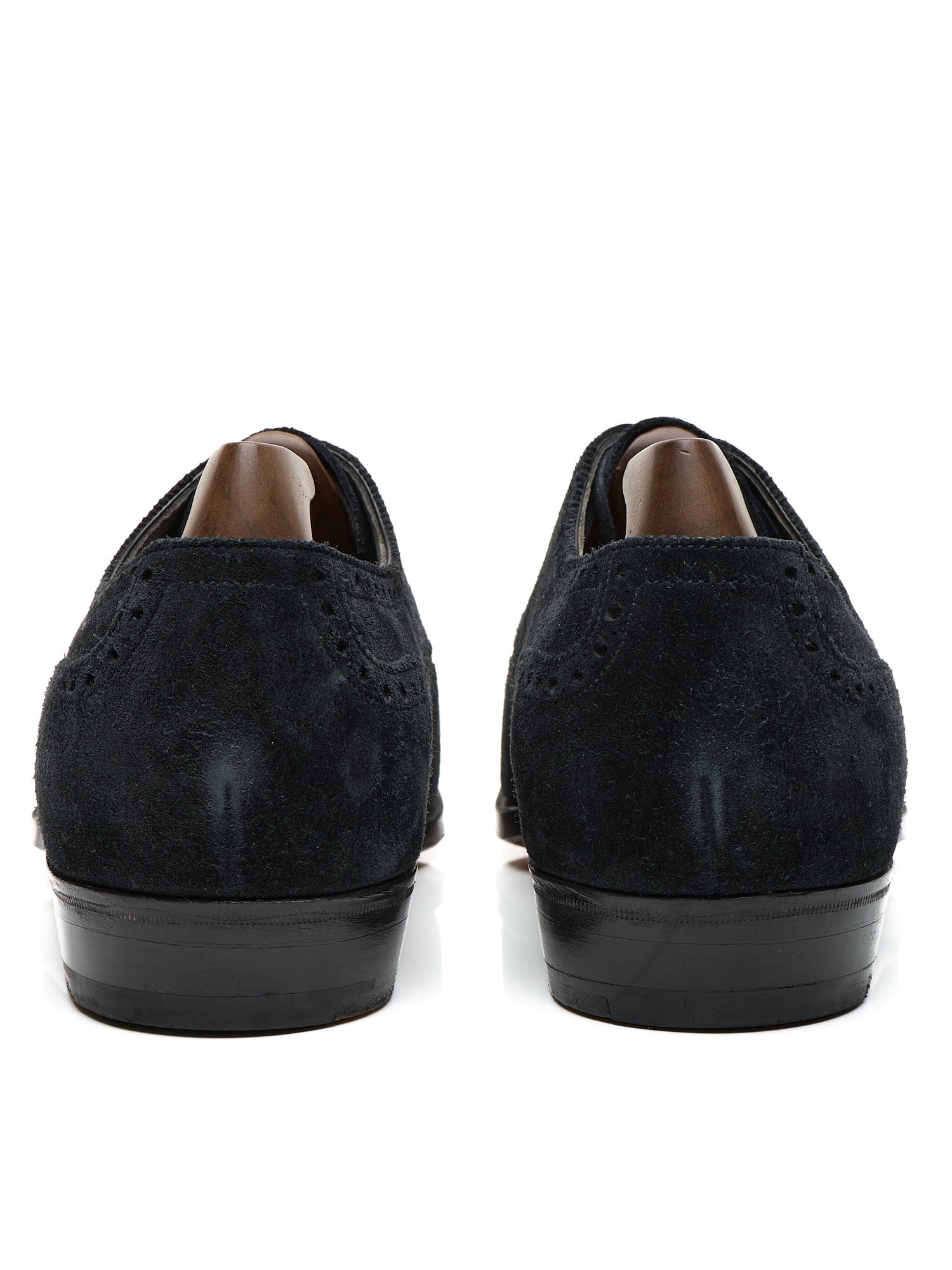 EDWARD GREEN Malvern Last 82 Midnight Full Brogue Suede Oxford Shoes US 8.5