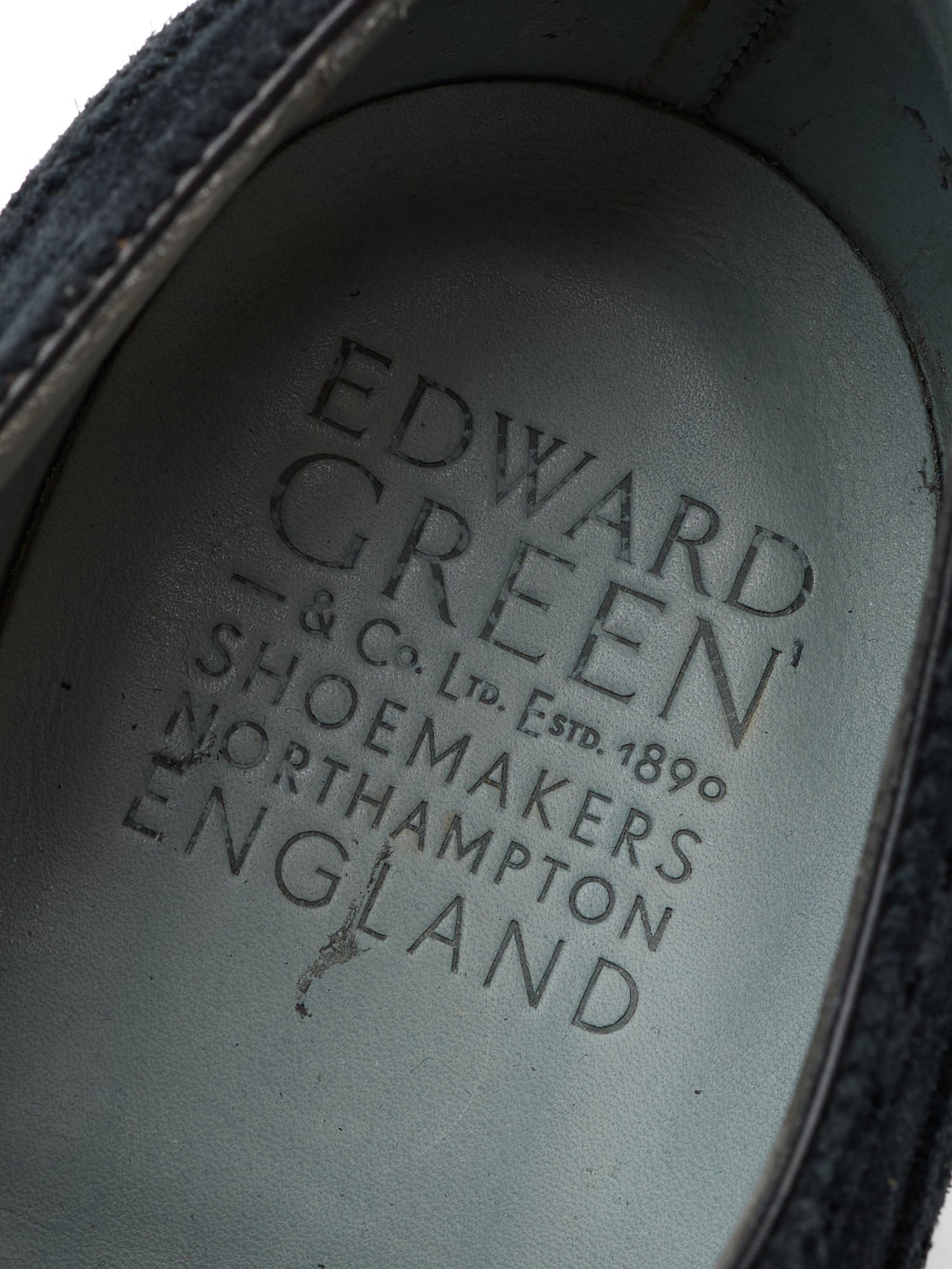 EDWARD GREEN Malvern Last 82 Midnight Full Brogue Suede Oxford Shoes US 8.5