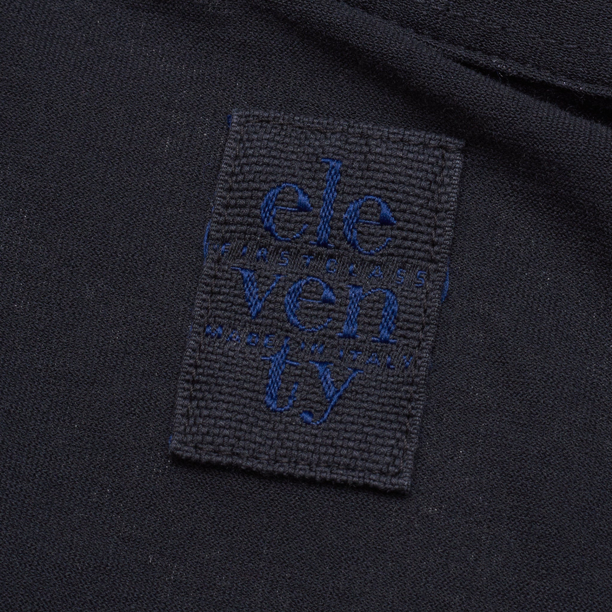 ELEVENTY Black Cotton Jersey Long Sleeve Polo Shirt Size M ELEVENTY