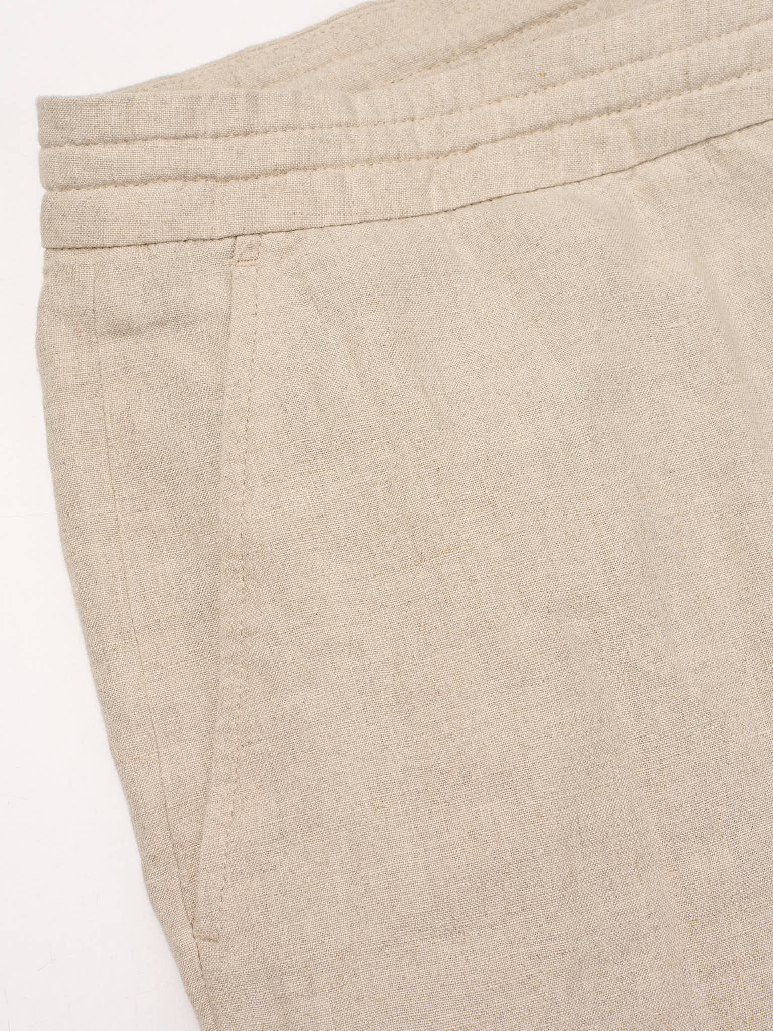 ERMENEGILDO ZEGNA Beige Linen Drawstring Pants NEW